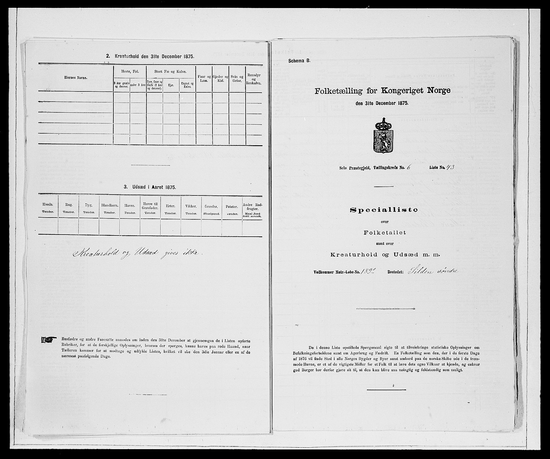 SAB, 1875 Census for 1441P Selje, 1875, p. 786