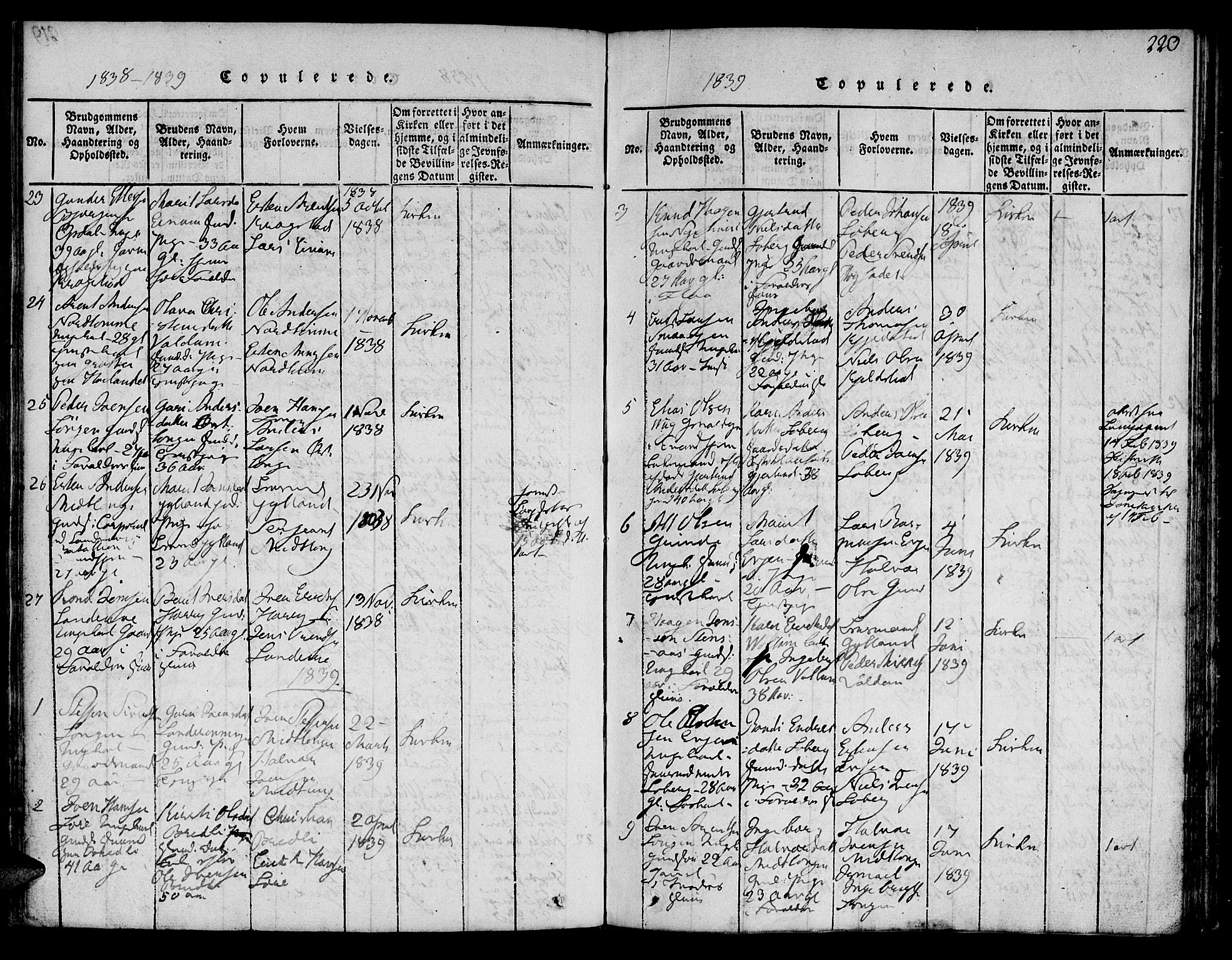 Ministerialprotokoller, klokkerbøker og fødselsregistre - Sør-Trøndelag, SAT/A-1456/692/L1102: Parish register (official) no. 692A02, 1816-1842, p. 220