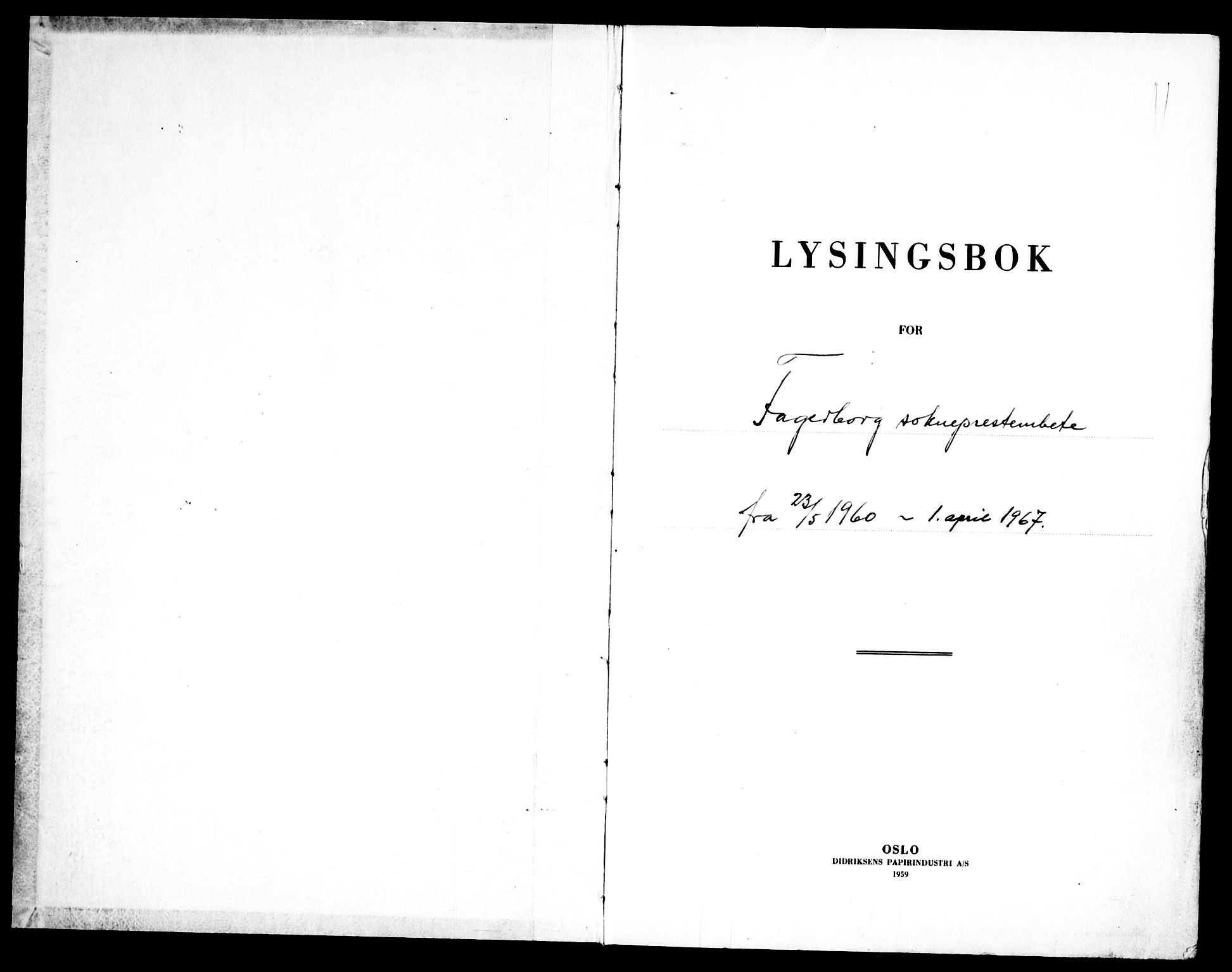 Fagerborg prestekontor Kirkebøker, SAO/A-10844/H/Ha/L0009: Banns register no. 9, 1960-1967