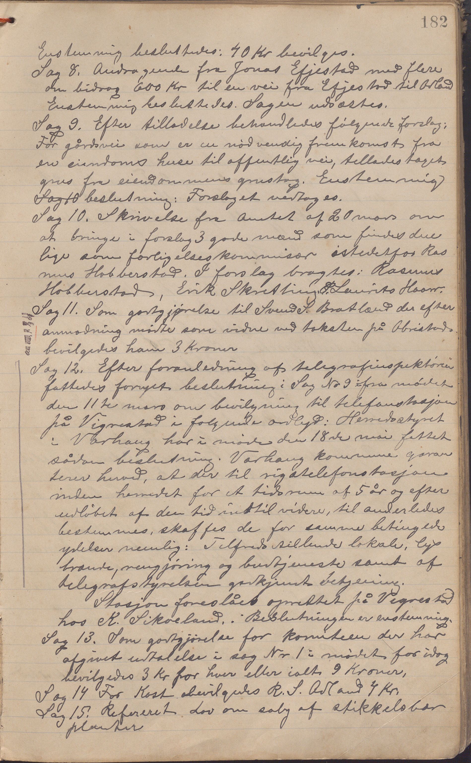Varhaug kommune- Formannskapet, IKAR/K-100952/A/L0001: Møtebok, 1894-1917, p. 182a