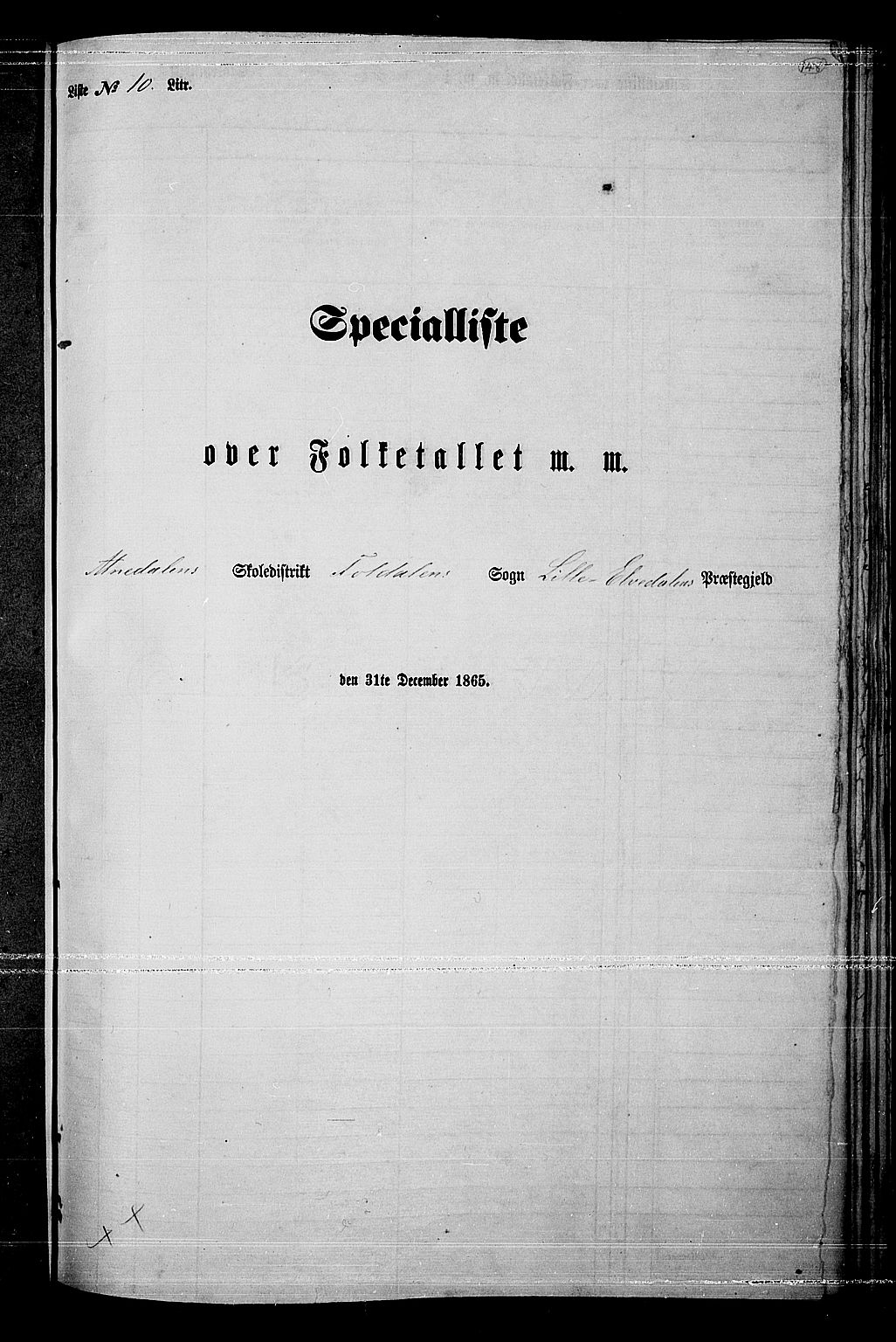 RA, 1865 census for Lille Elvedalen, 1865, p. 124
