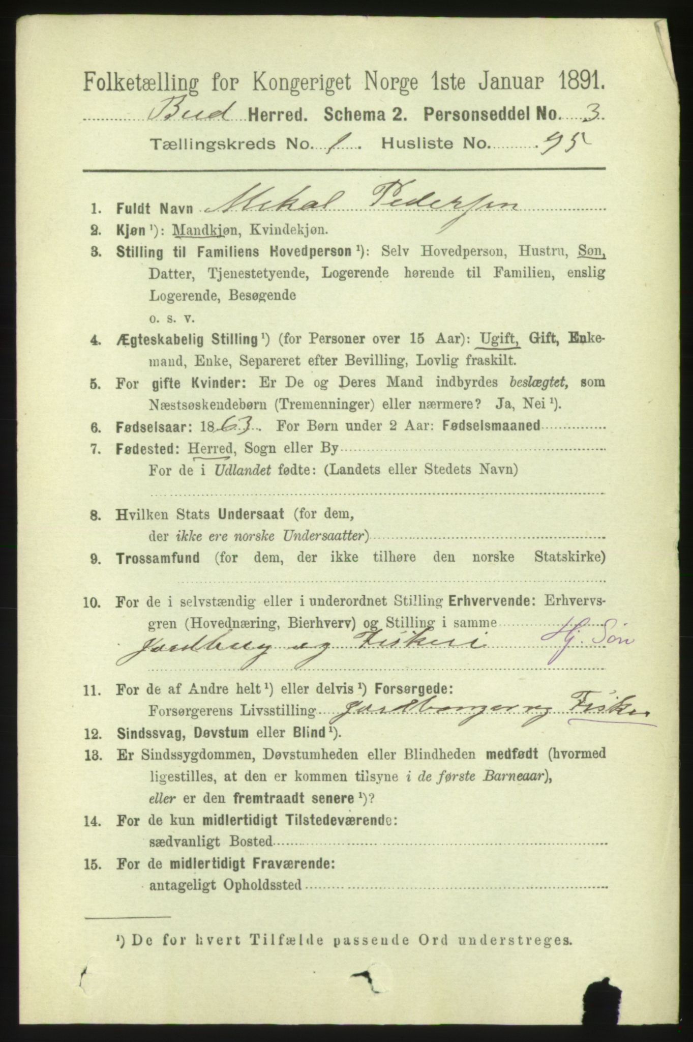 RA, 1891 census for 1549 Bud, 1891, p. 645