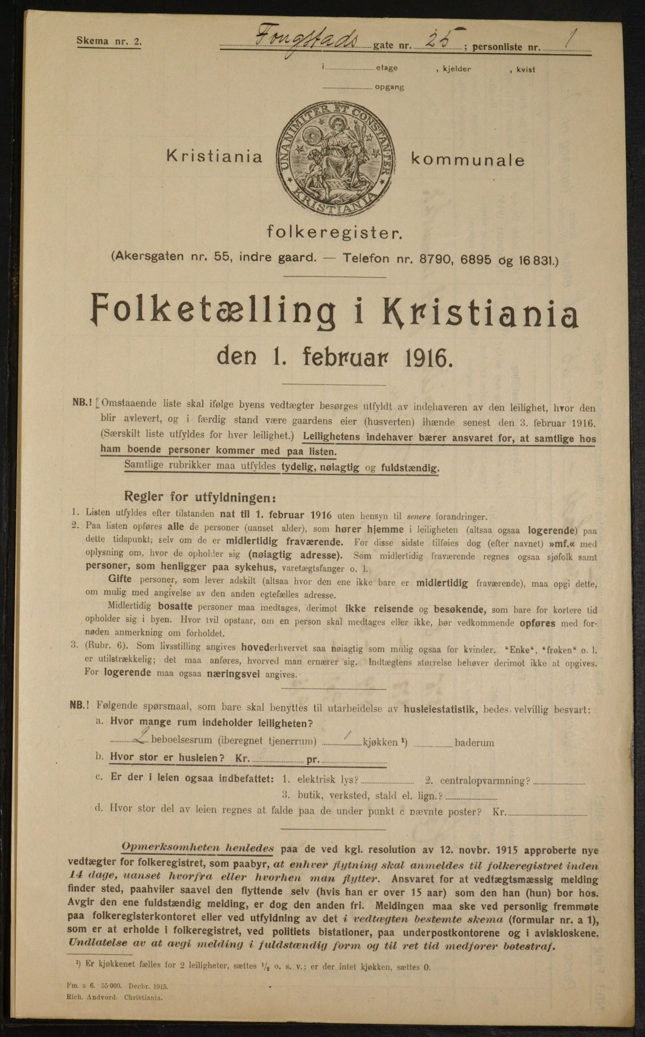 OBA, Municipal Census 1916 for Kristiania, 1916, p. 25788