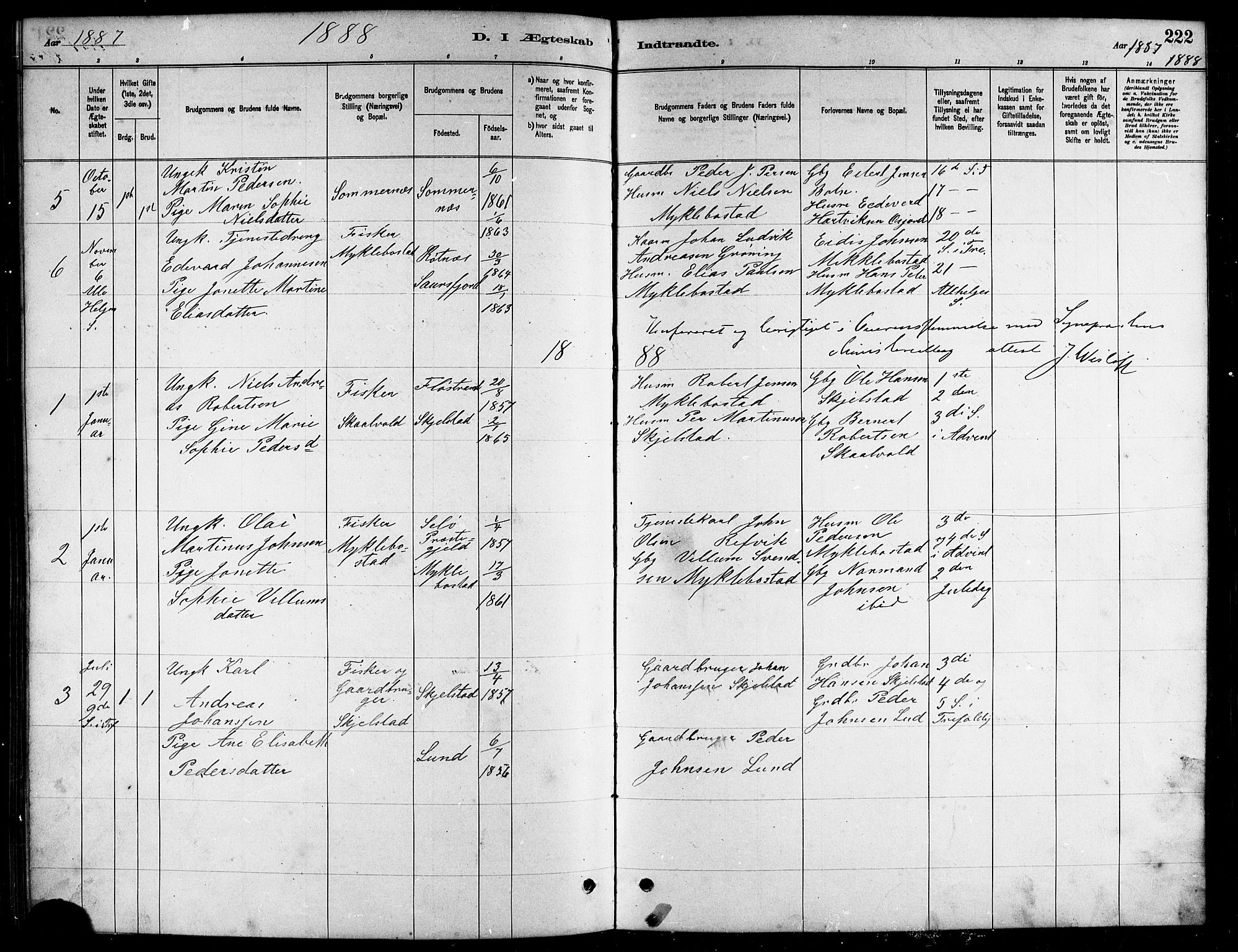 Ministerialprotokoller, klokkerbøker og fødselsregistre - Nordland, AV/SAT-A-1459/857/L0828: Parish register (copy) no. 857C03, 1879-1908, p. 222