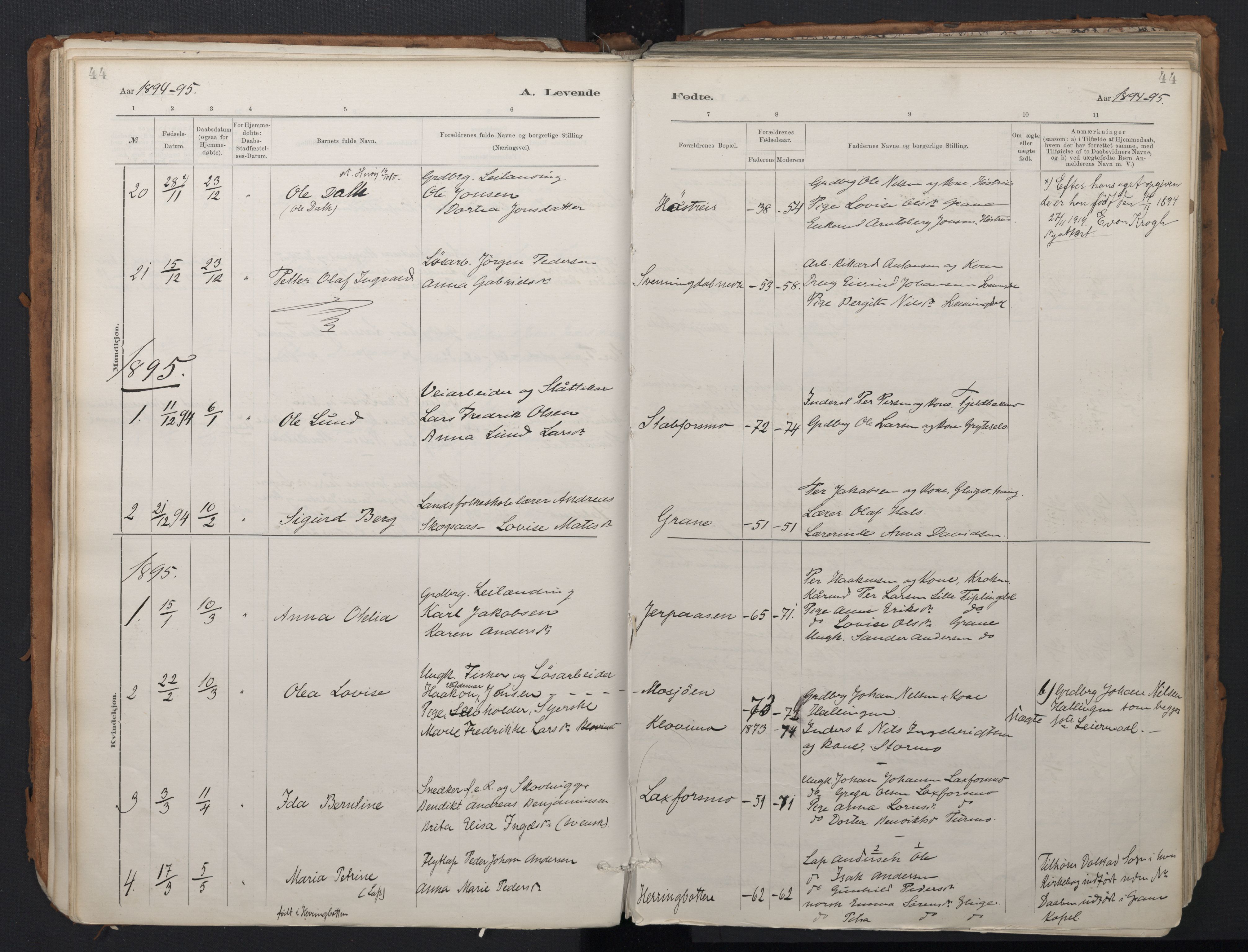 Ministerialprotokoller, klokkerbøker og fødselsregistre - Nordland, SAT/A-1459/824/L0338: Parish register (official) no. 824A01, 1880-1915, p. 44