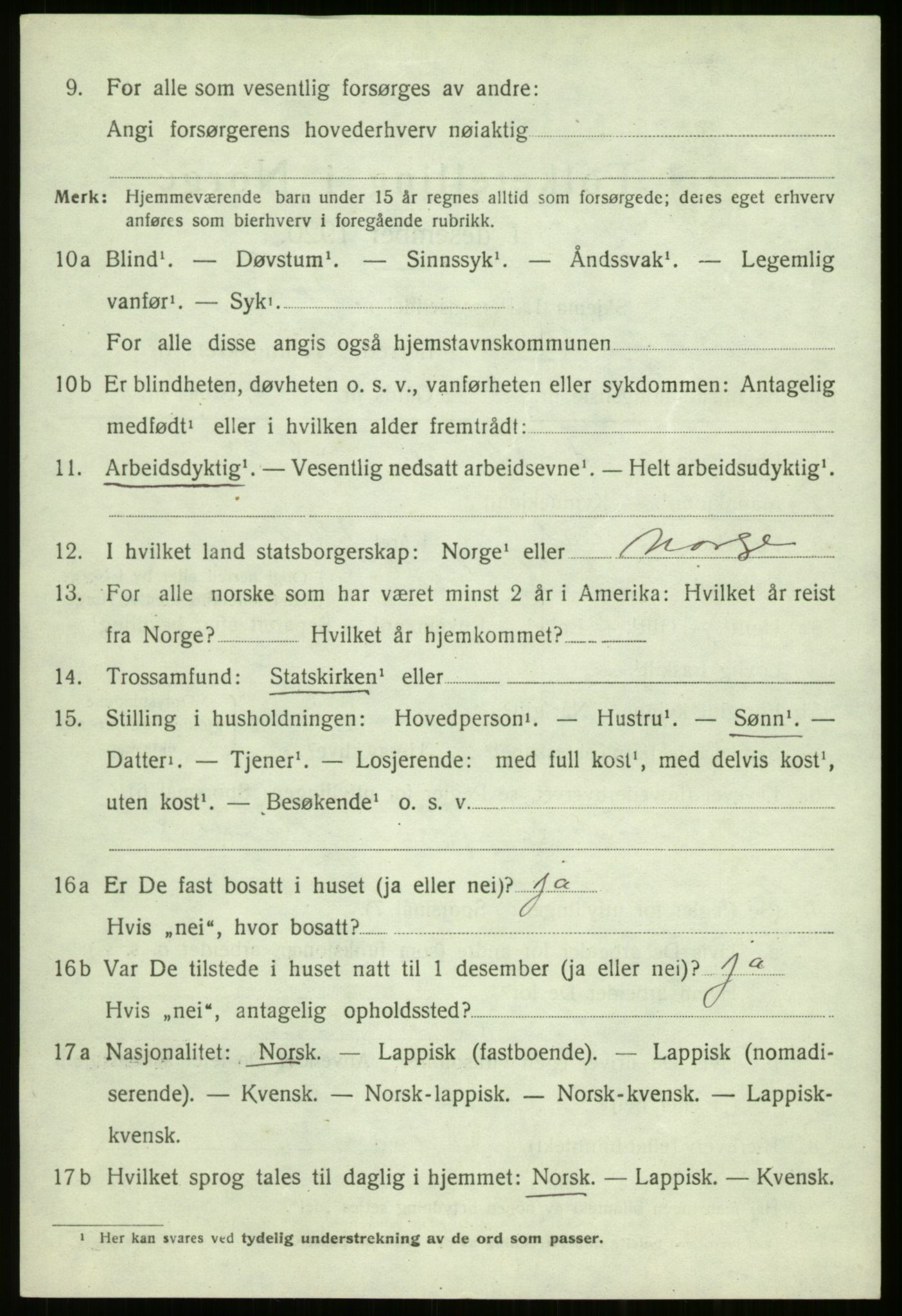 SATØ, 1920 census for Kvæfjord, 1920, p. 2606