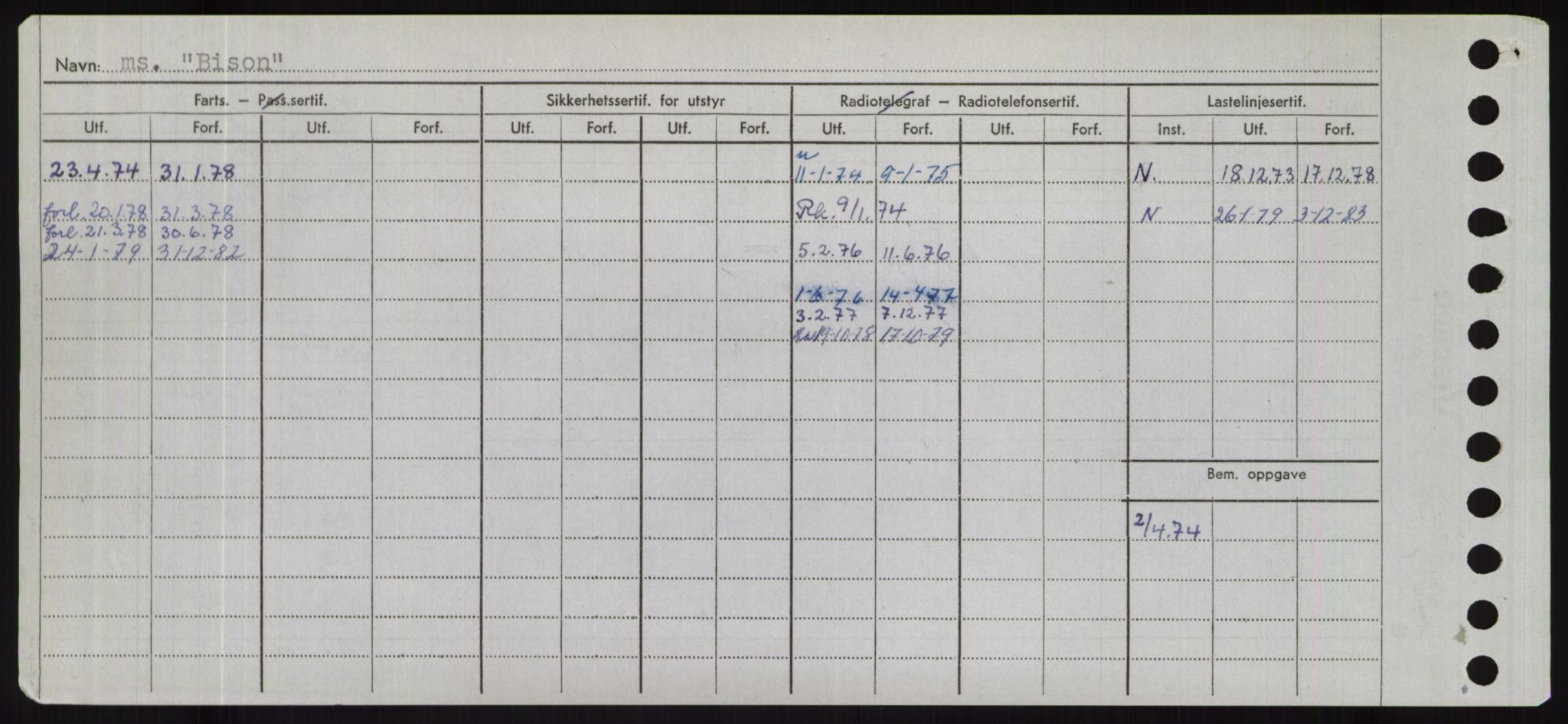 Sjøfartsdirektoratet med forløpere, Skipsmålingen, RA/S-1627/H/Hd/L0004: Fartøy, Bia-Boy, p. 102