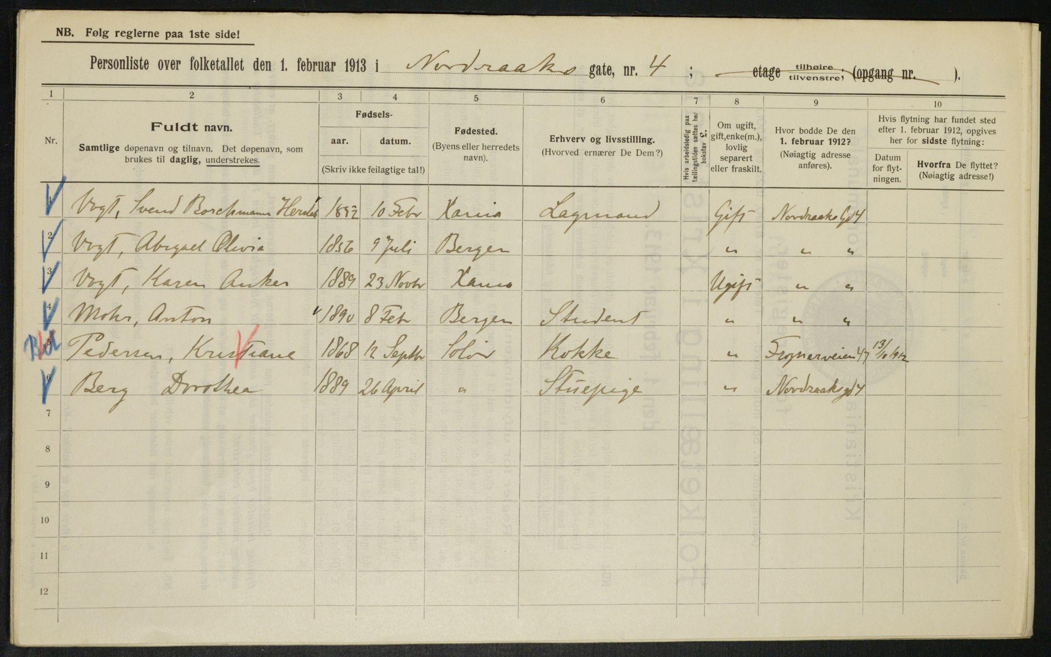 OBA, Municipal Census 1913 for Kristiania, 1913, p. 73424