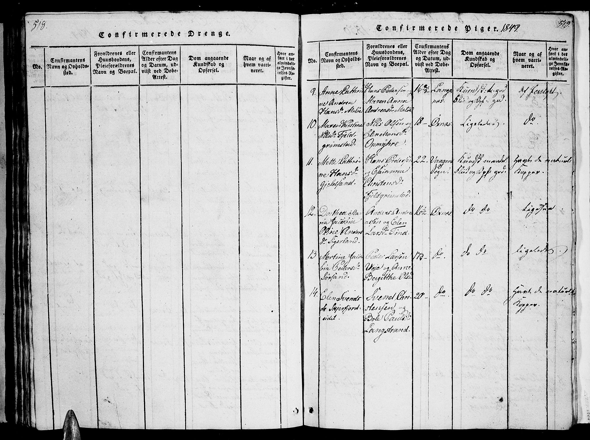 Ministerialprotokoller, klokkerbøker og fødselsregistre - Nordland, AV/SAT-A-1459/893/L1346: Parish register (copy) no. 893C01, 1820-1858, p. 518-519