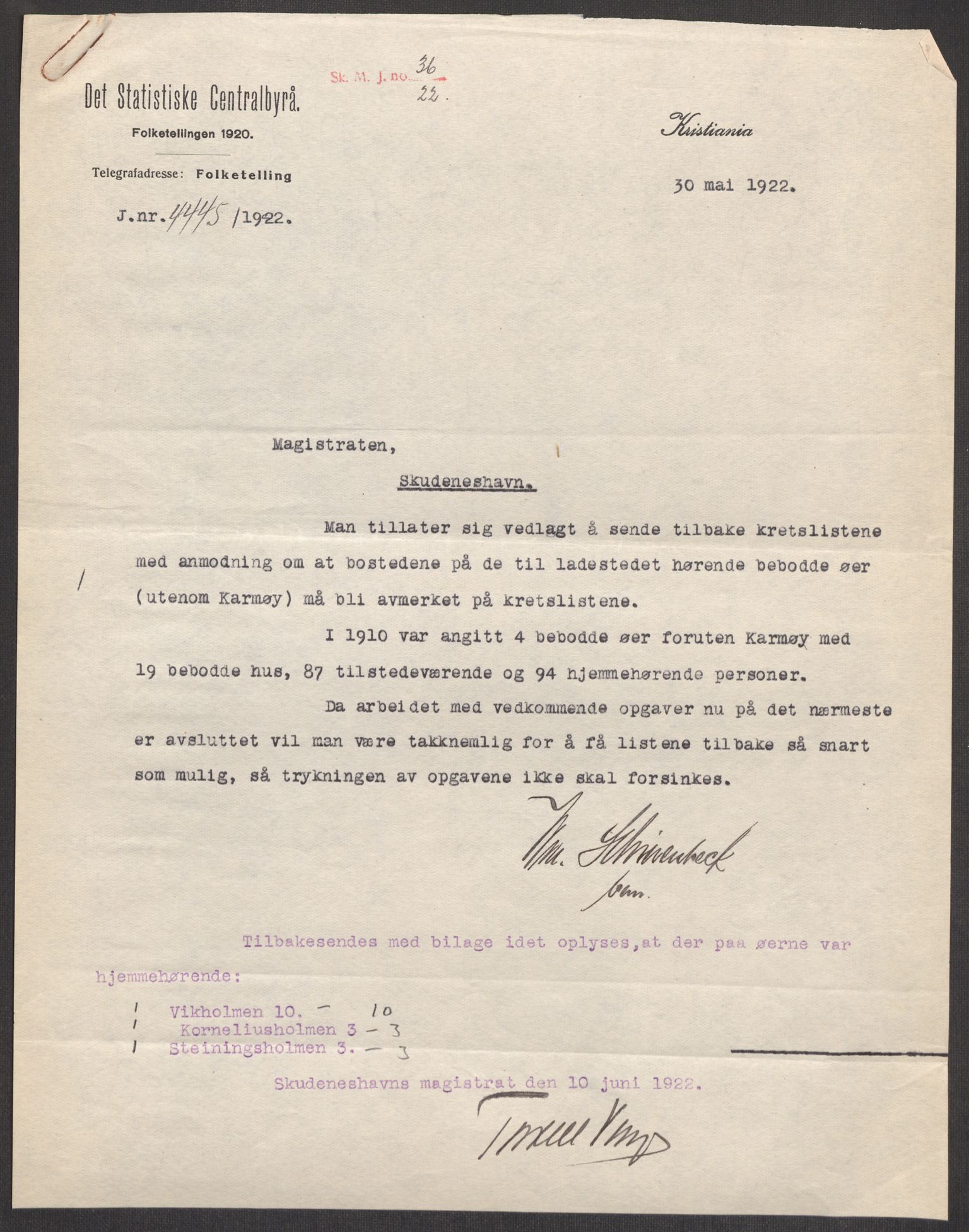 SAST, 1920 census for Skudeneshavn, 1920, p. 3