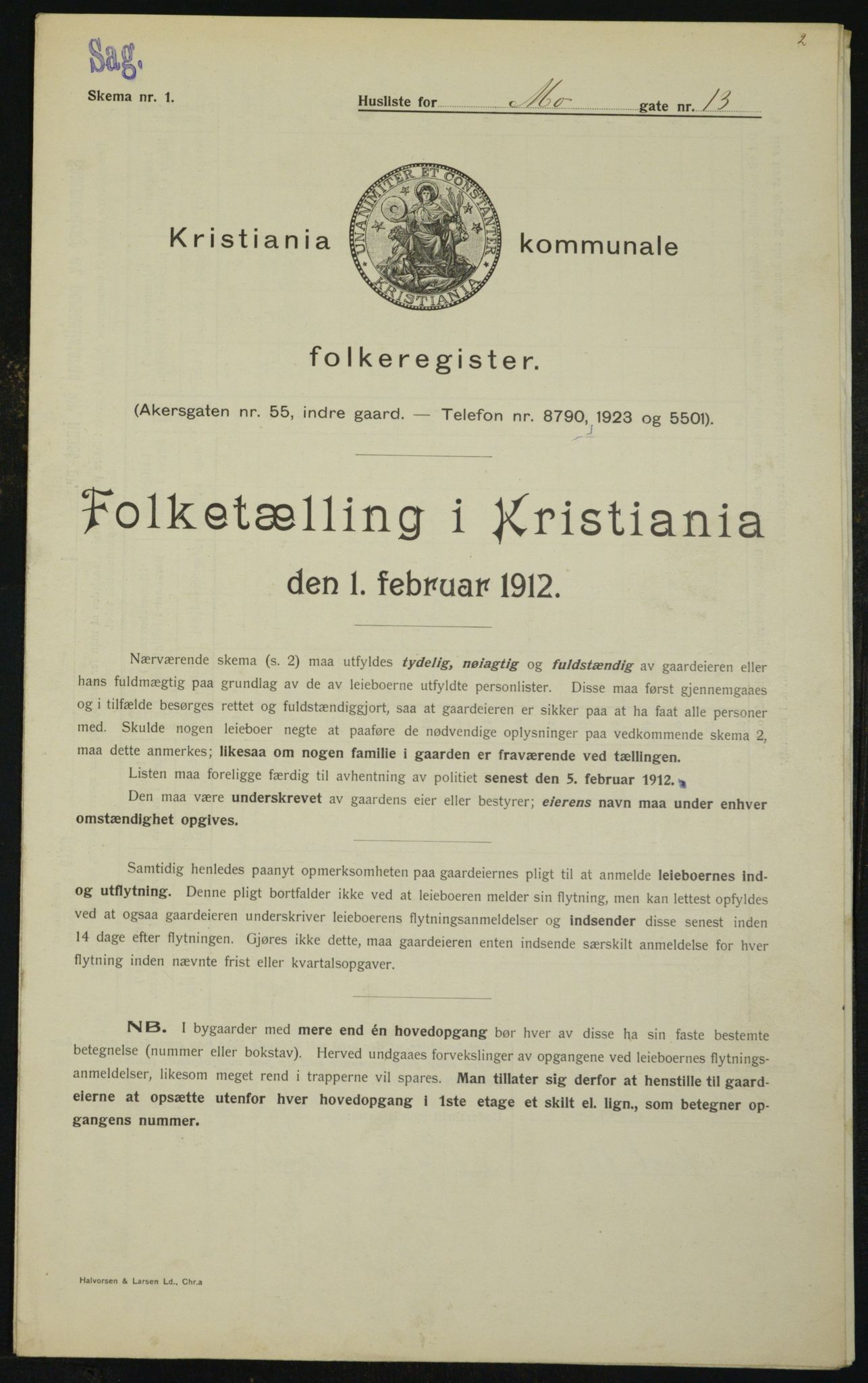 OBA, Municipal Census 1912 for Kristiania, 1912, p. 65904