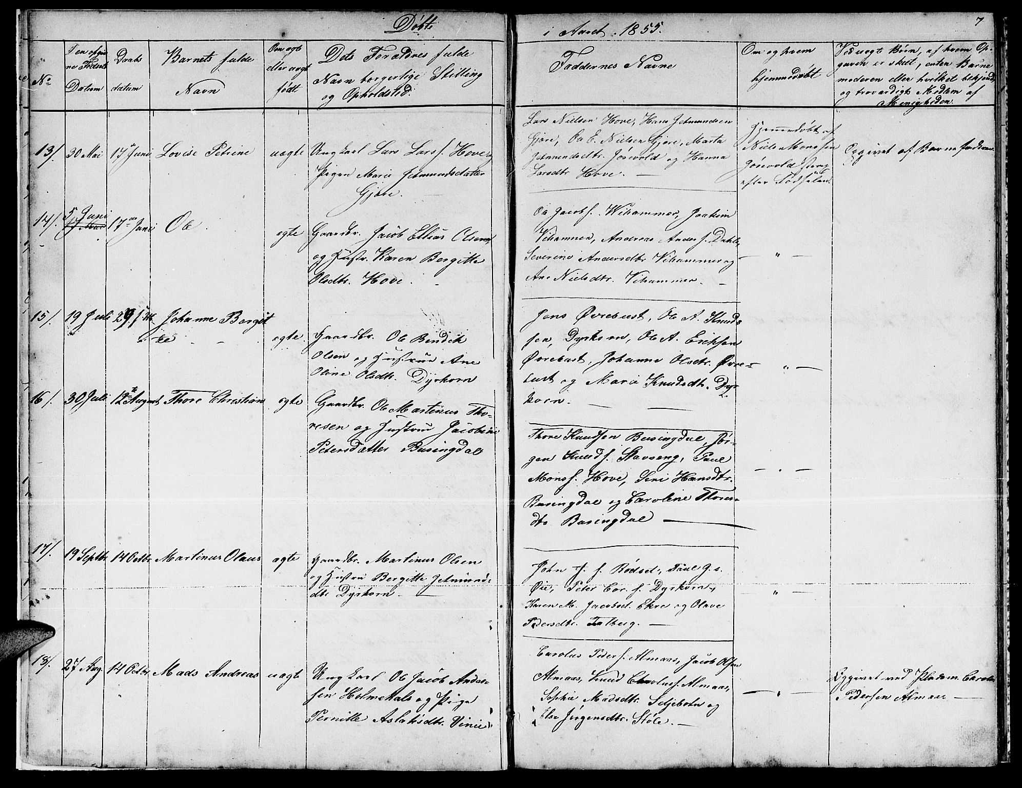 Ministerialprotokoller, klokkerbøker og fødselsregistre - Møre og Romsdal, SAT/A-1454/521/L0300: Parish register (copy) no. 521C01, 1854-1881, p. 7