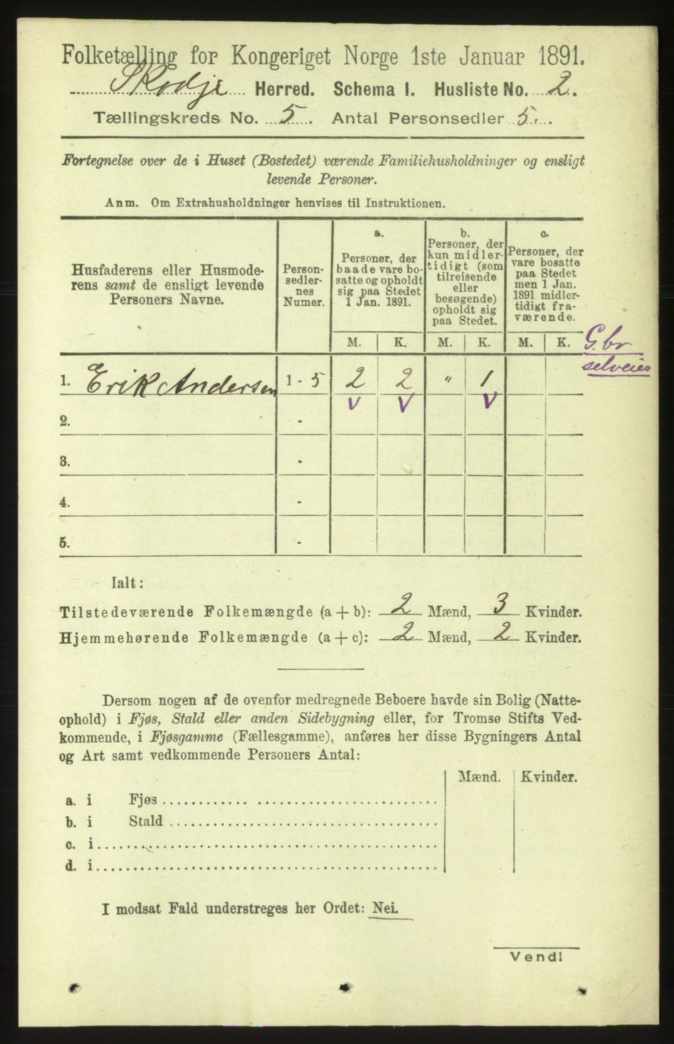 RA, 1891 census for 1529 Skodje, 1891, p. 734