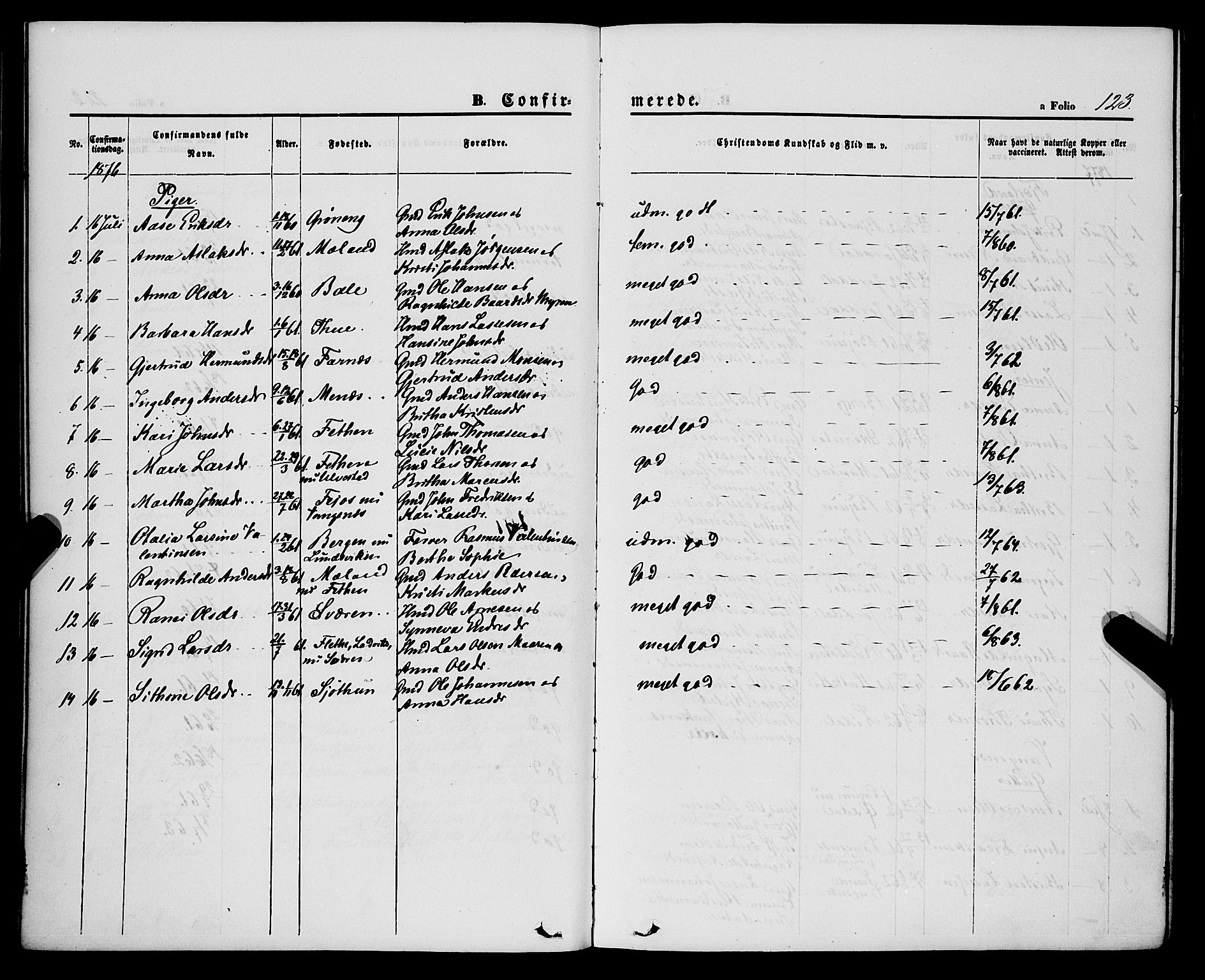 Balestrand sokneprestembete, AV/SAB-A-79601/H/Haa/Haaa/L0003: Parish register (official) no. A 3, 1867-1878, p. 123