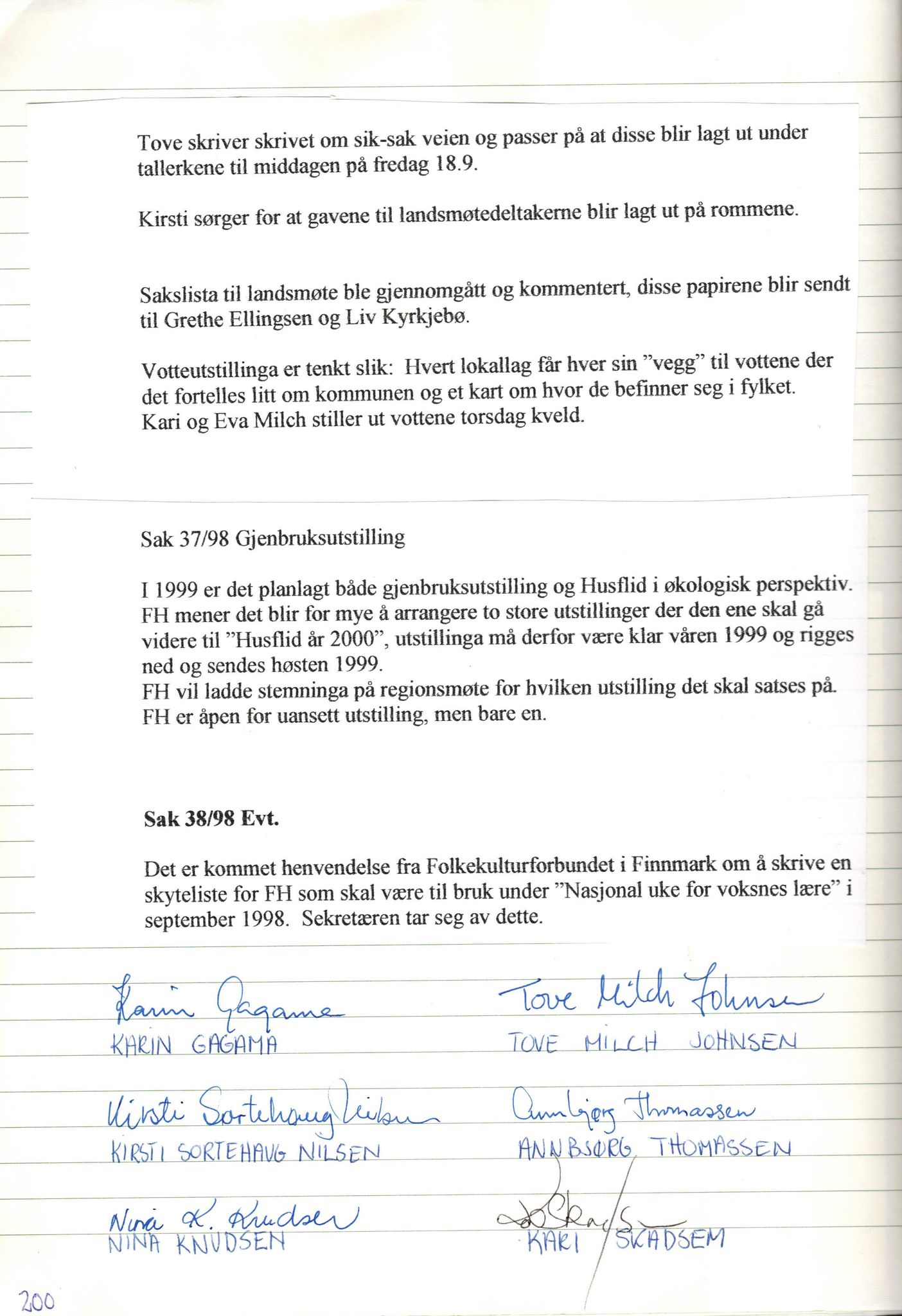 Finnmark Husflidslag, FMFB/A-1134/A/L0004: Møtebok, 1995-2000, p. 204