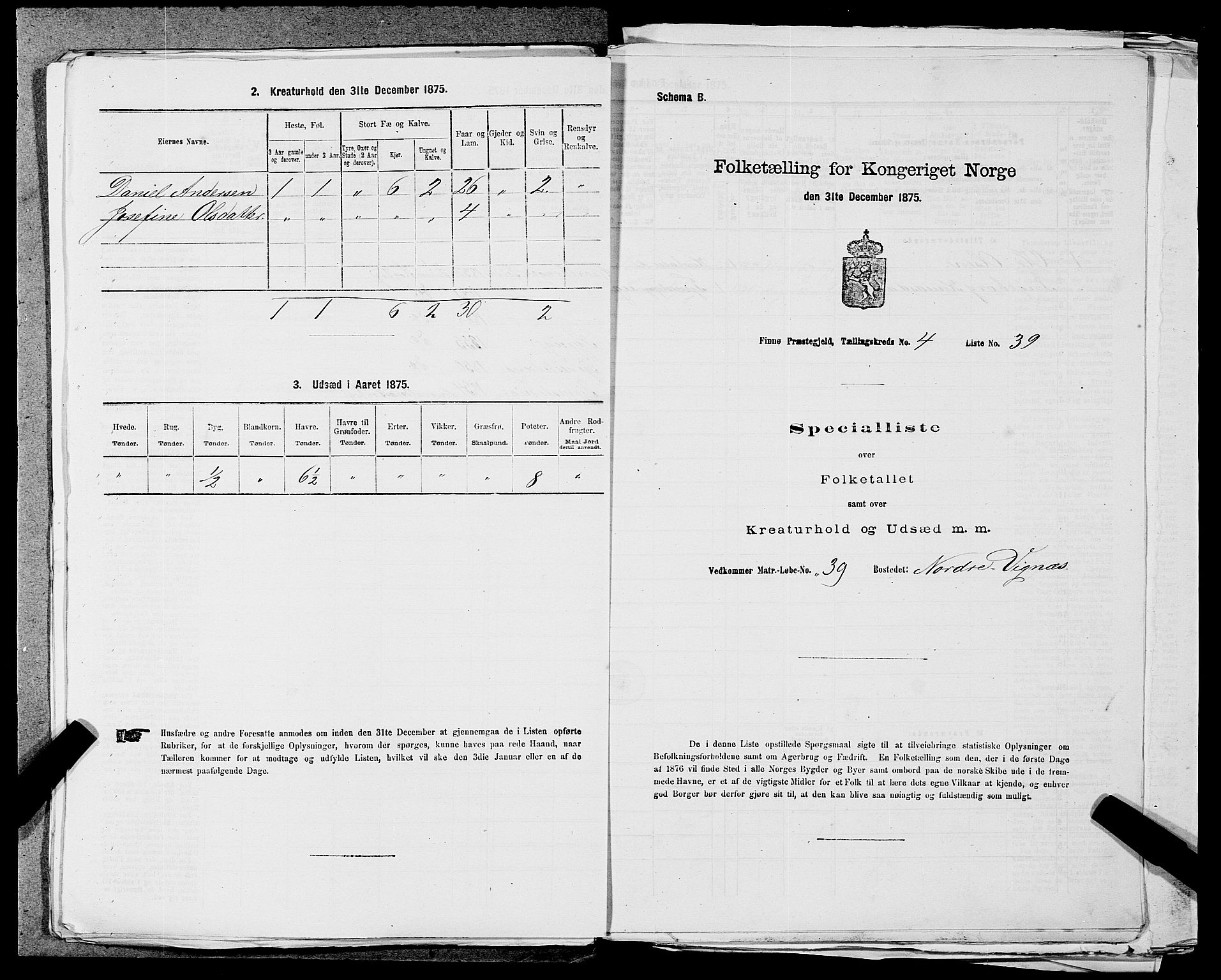 SAST, 1875 census for 1141P Finnøy, 1875, p. 456