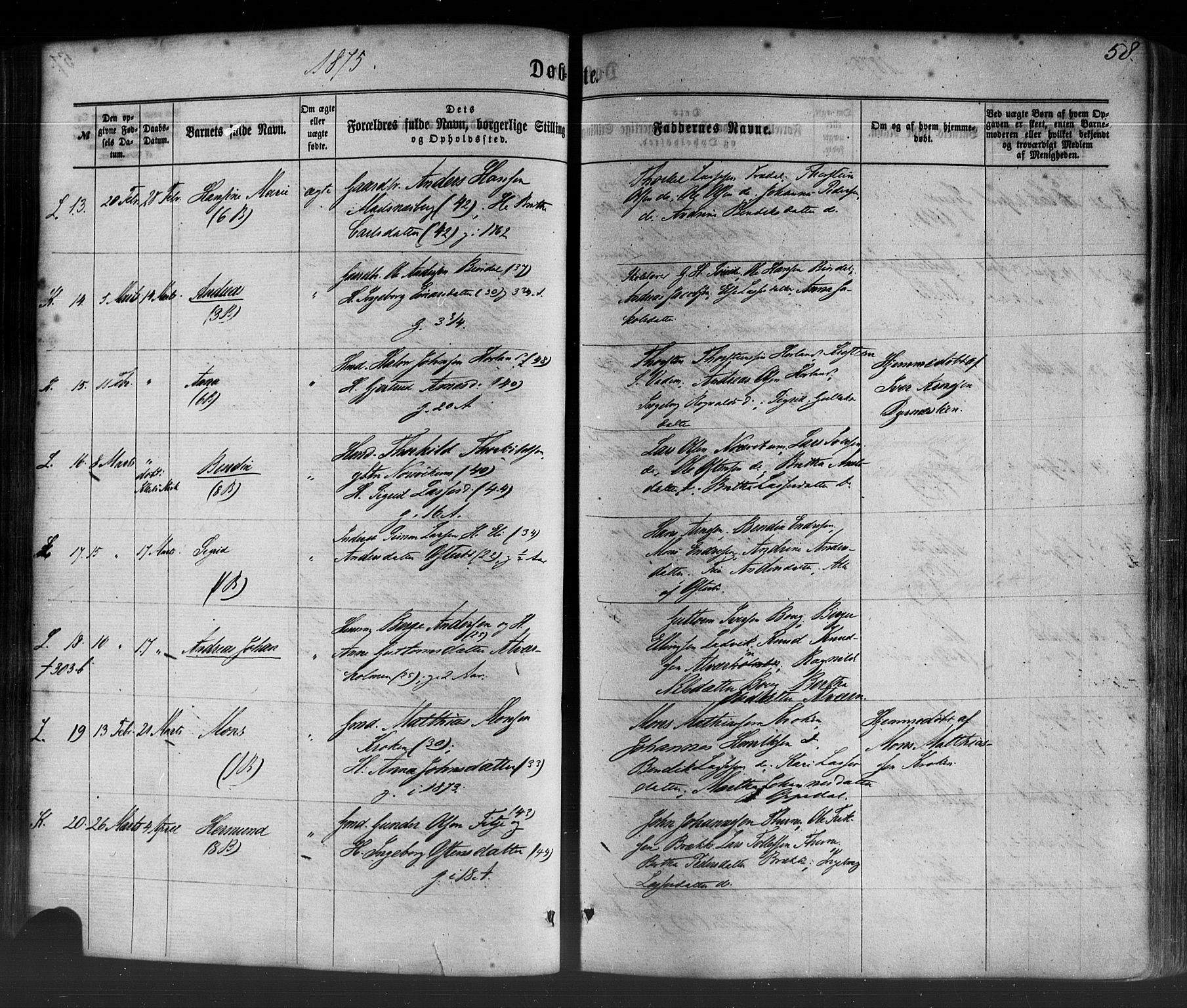 Lavik sokneprestembete, AV/SAB-A-80901: Parish register (official) no. A 4, 1864-1881, p. 58