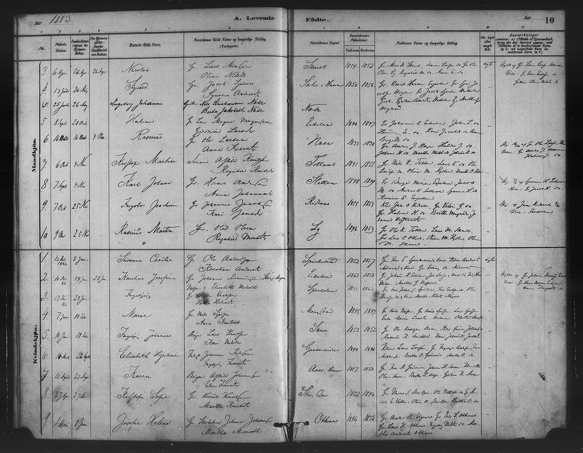 Alversund Sokneprestembete, AV/SAB-A-73901/H/Ha/Haa/Haad/L0001: Parish register (official) no. D 1, 1880-1898, p. 10