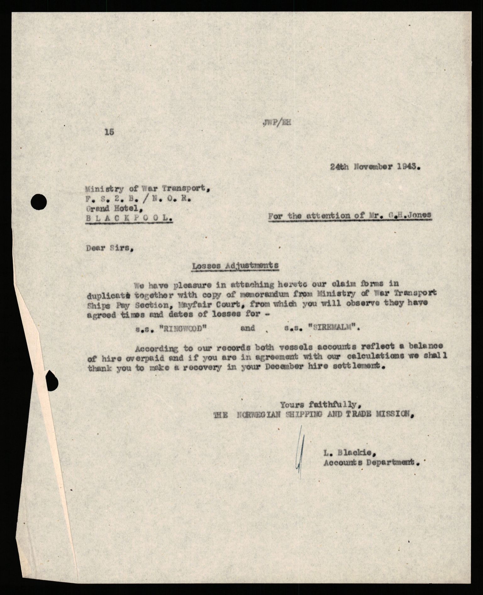 Nortraship London, Central Filing, AV/RA-S-2113/Db/L0503: --, 1940-1946, p. 53