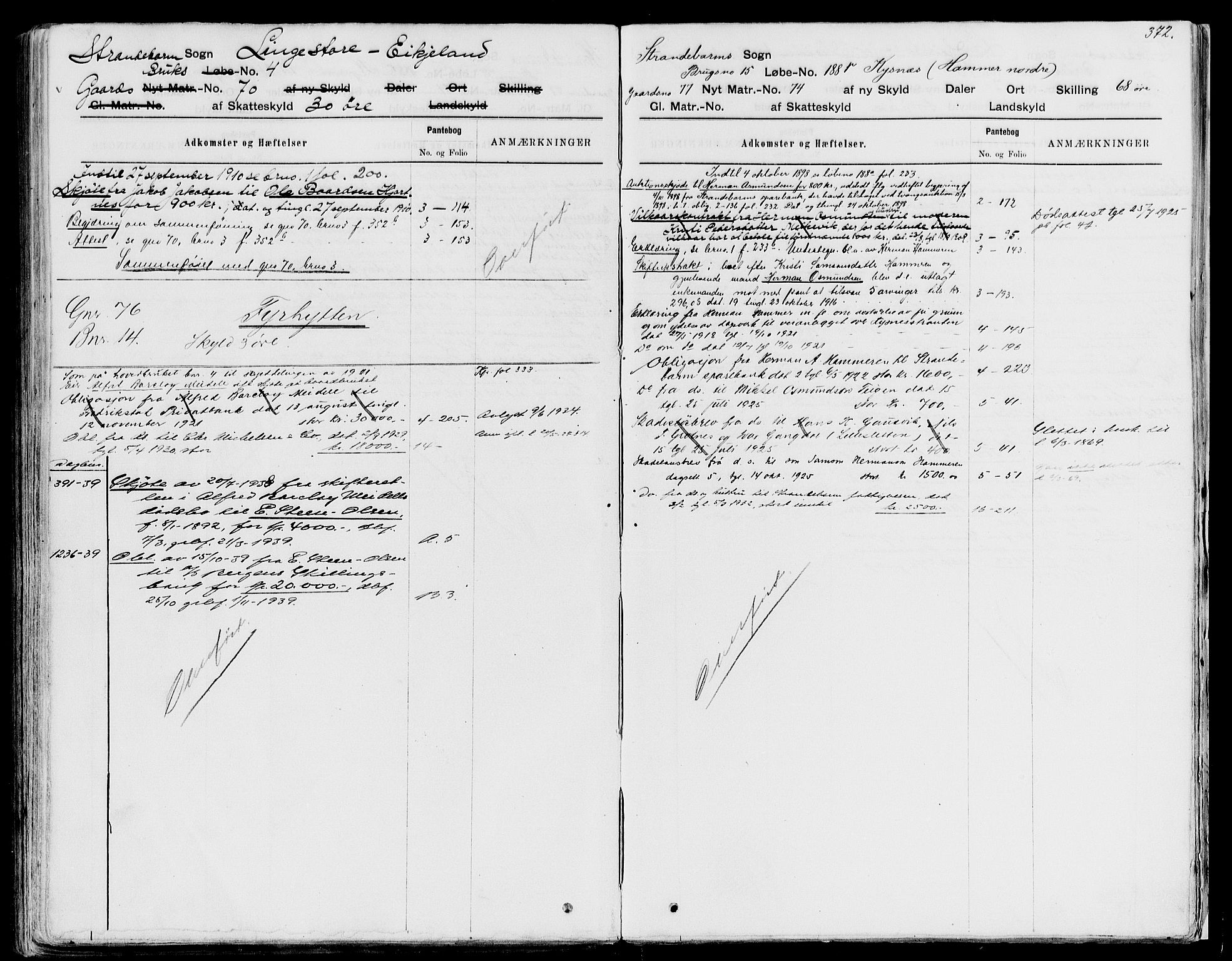 Sunnhordland sorenskrivar, AV/SAB-A-2401/1/G/Ga/Gad/L0004: Mortgage register no. II.A.d.4, 1866-1940, p. 372