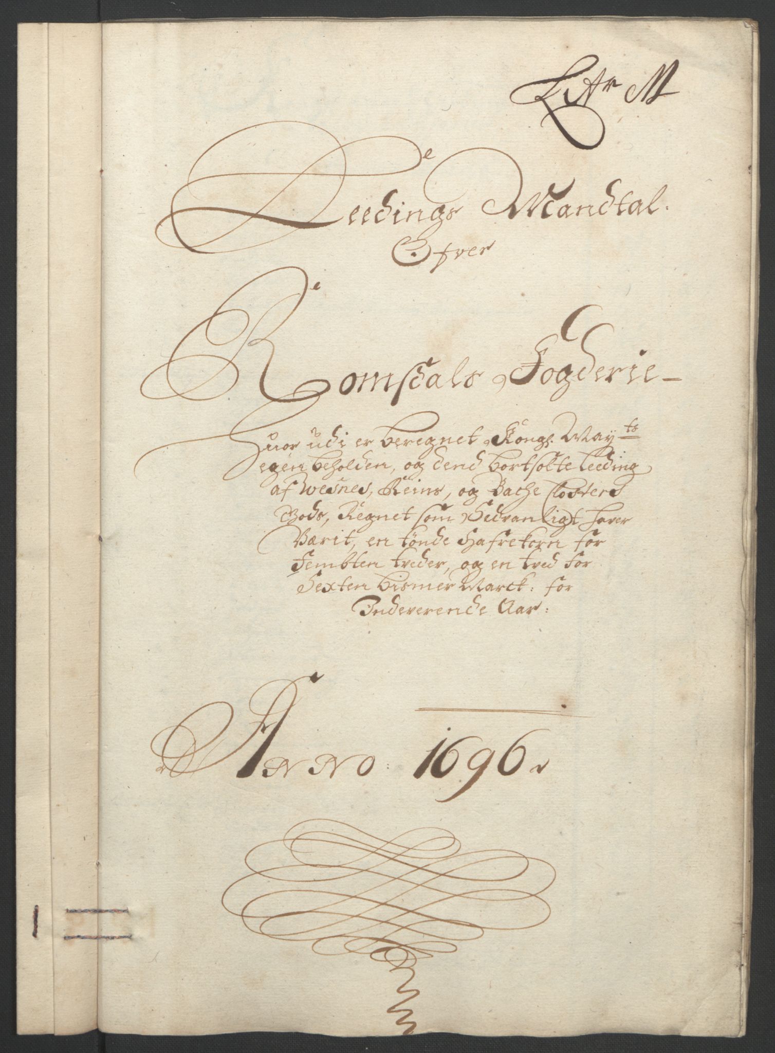 Rentekammeret inntil 1814, Reviderte regnskaper, Fogderegnskap, RA/EA-4092/R55/L3652: Fogderegnskap Romsdal, 1695-1696, p. 259