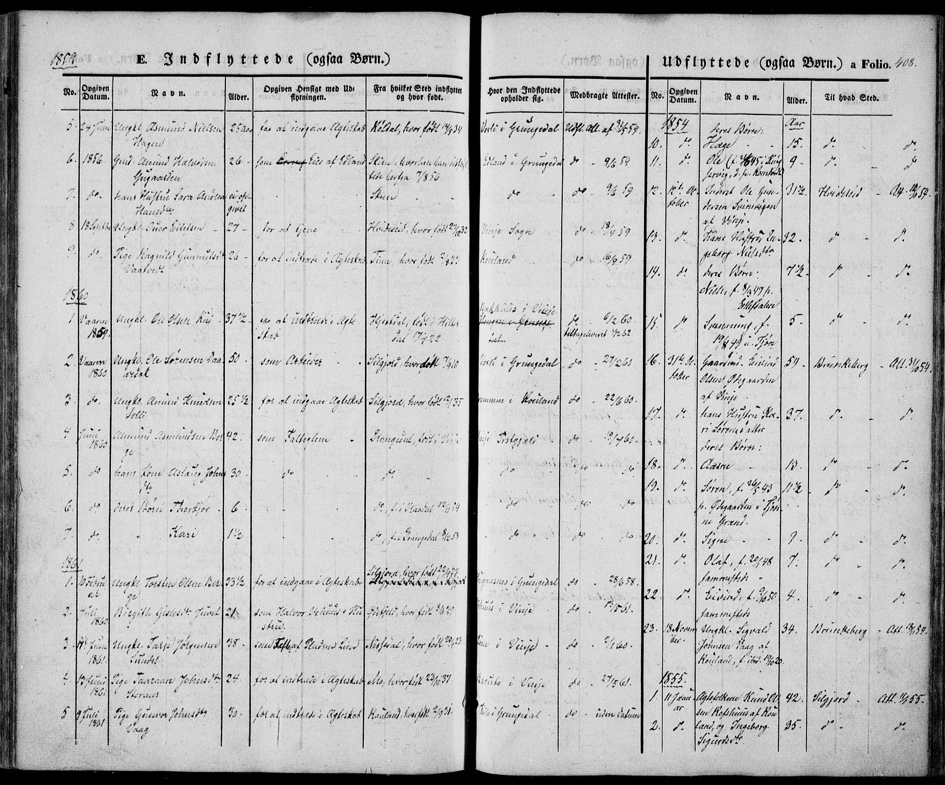 Vinje kirkebøker, SAKO/A-312/F/Fa/L0004: Parish register (official) no. I 4, 1843-1869, p. 408