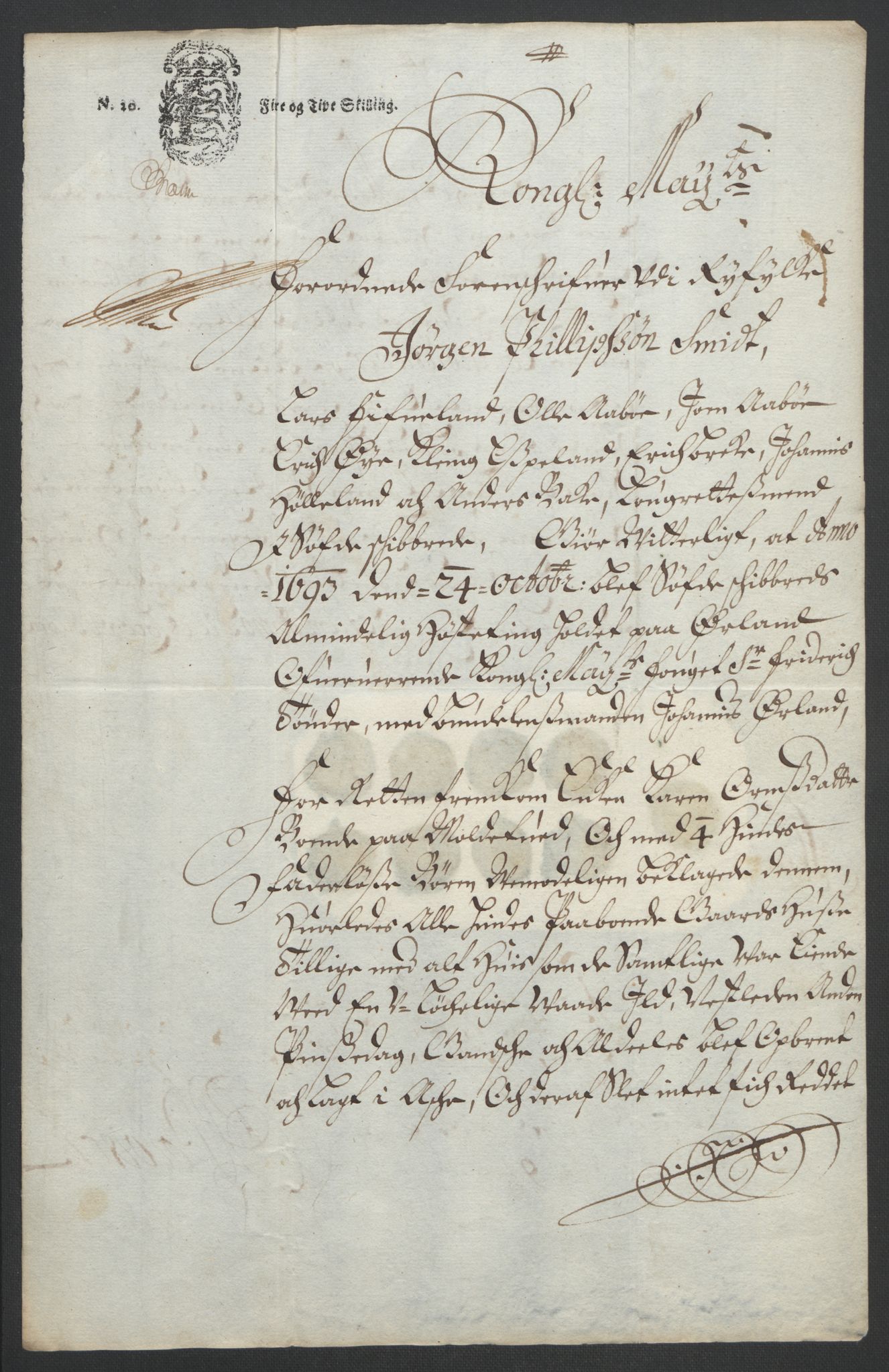 Rentekammeret inntil 1814, Reviderte regnskaper, Fogderegnskap, AV/RA-EA-4092/R47/L2857: Fogderegnskap Ryfylke, 1694-1696, p. 93