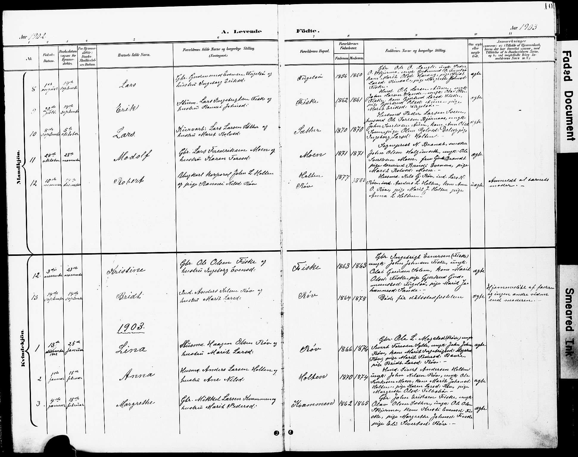 Ministerialprotokoller, klokkerbøker og fødselsregistre - Møre og Romsdal, SAT/A-1454/597/L1065: Parish register (copy) no. 597C02, 1899-1930, p. 10