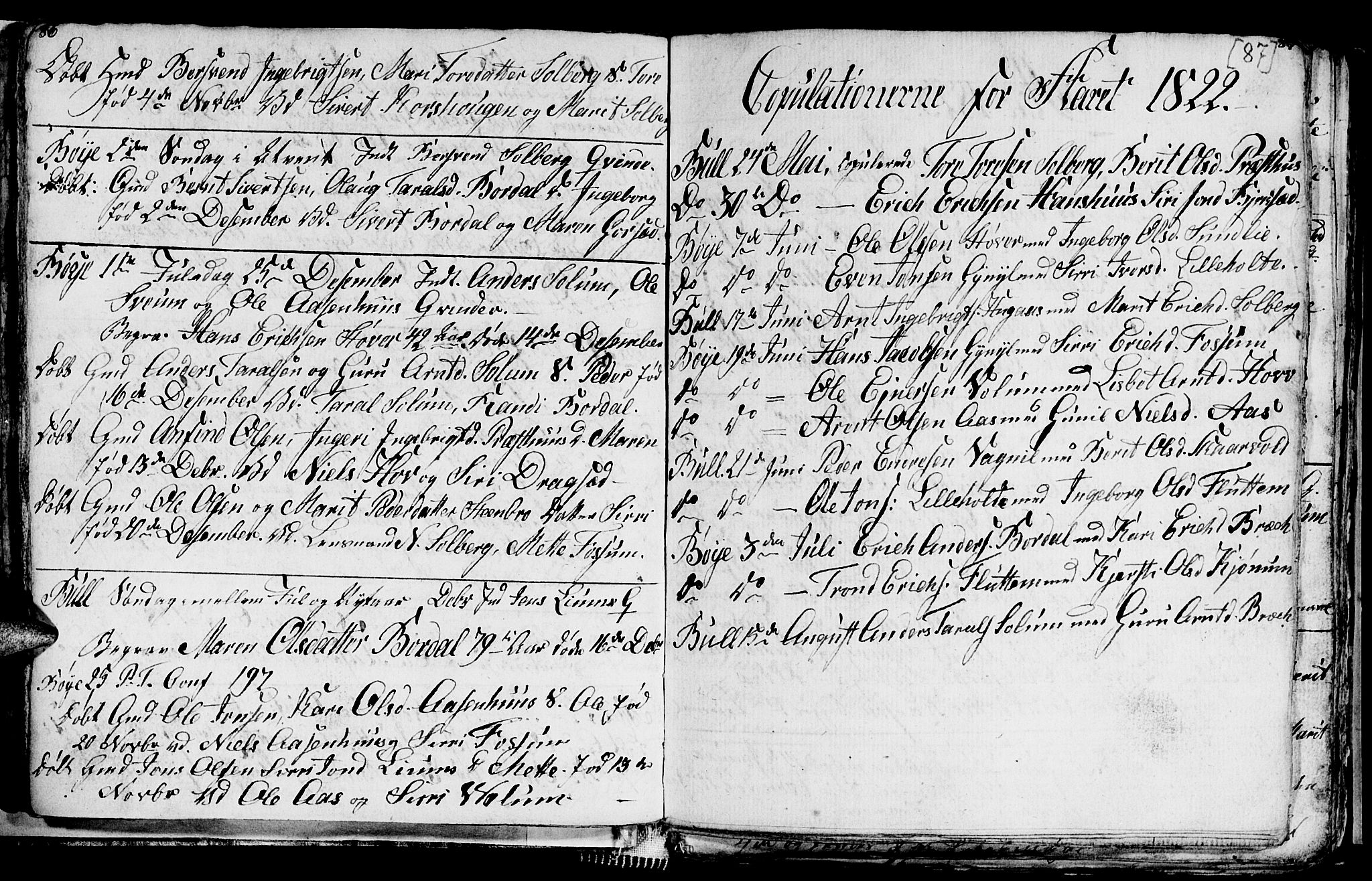 Ministerialprotokoller, klokkerbøker og fødselsregistre - Sør-Trøndelag, SAT/A-1456/689/L1042: Parish register (copy) no. 689C01, 1812-1841, p. 86-87