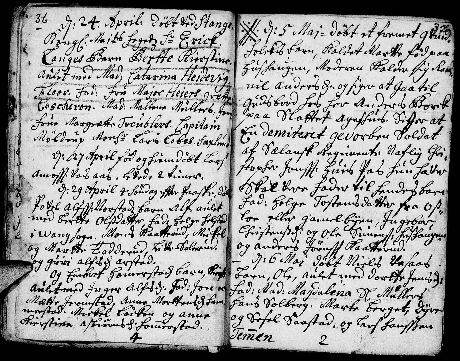 Stange prestekontor, AV/SAH-PREST-002/K/L0002: Parish register (official) no. 2, 1724-1740, p. 36-37