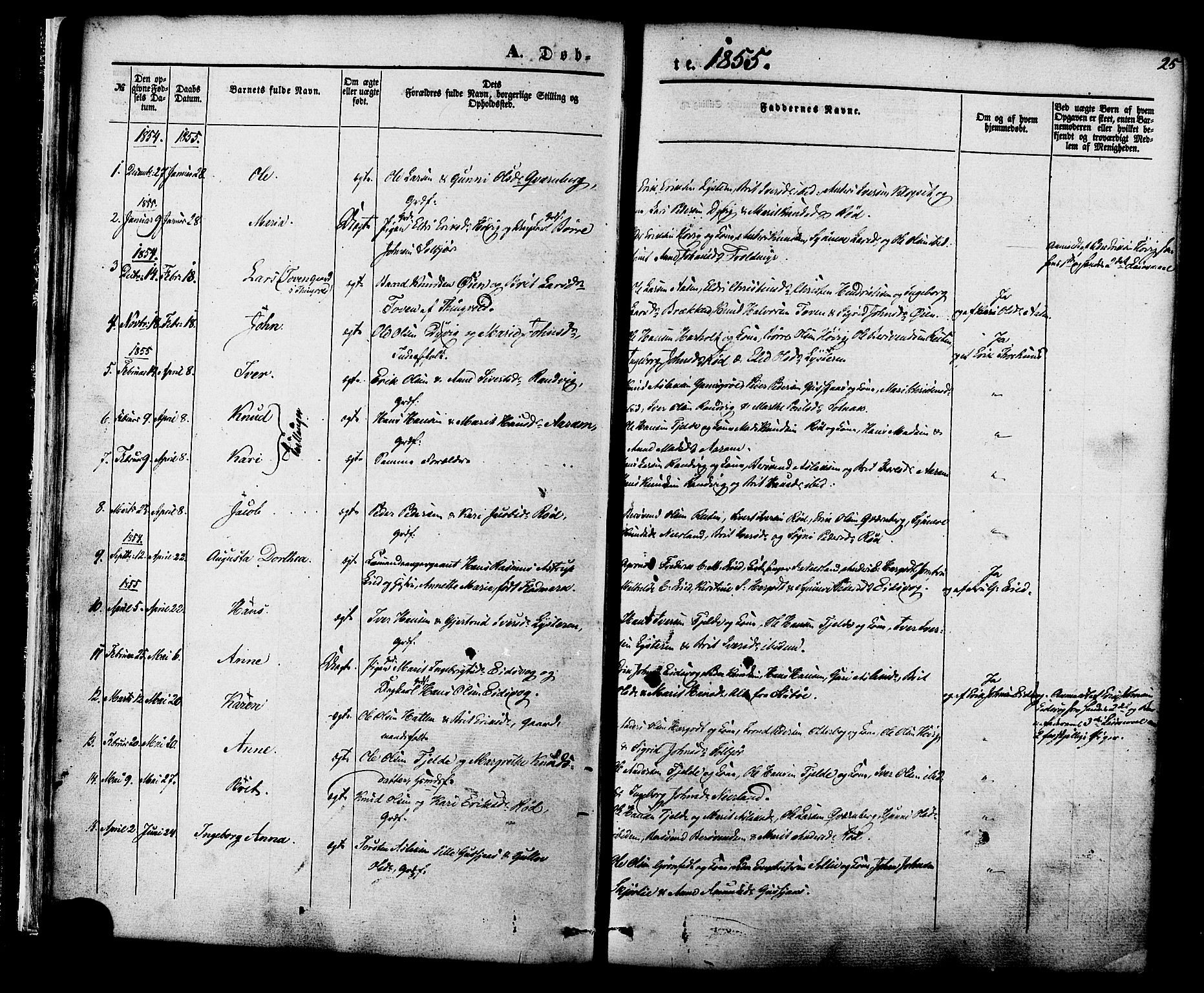 Ministerialprotokoller, klokkerbøker og fødselsregistre - Møre og Romsdal, SAT/A-1454/551/L0625: Parish register (official) no. 551A05, 1846-1879, p. 25