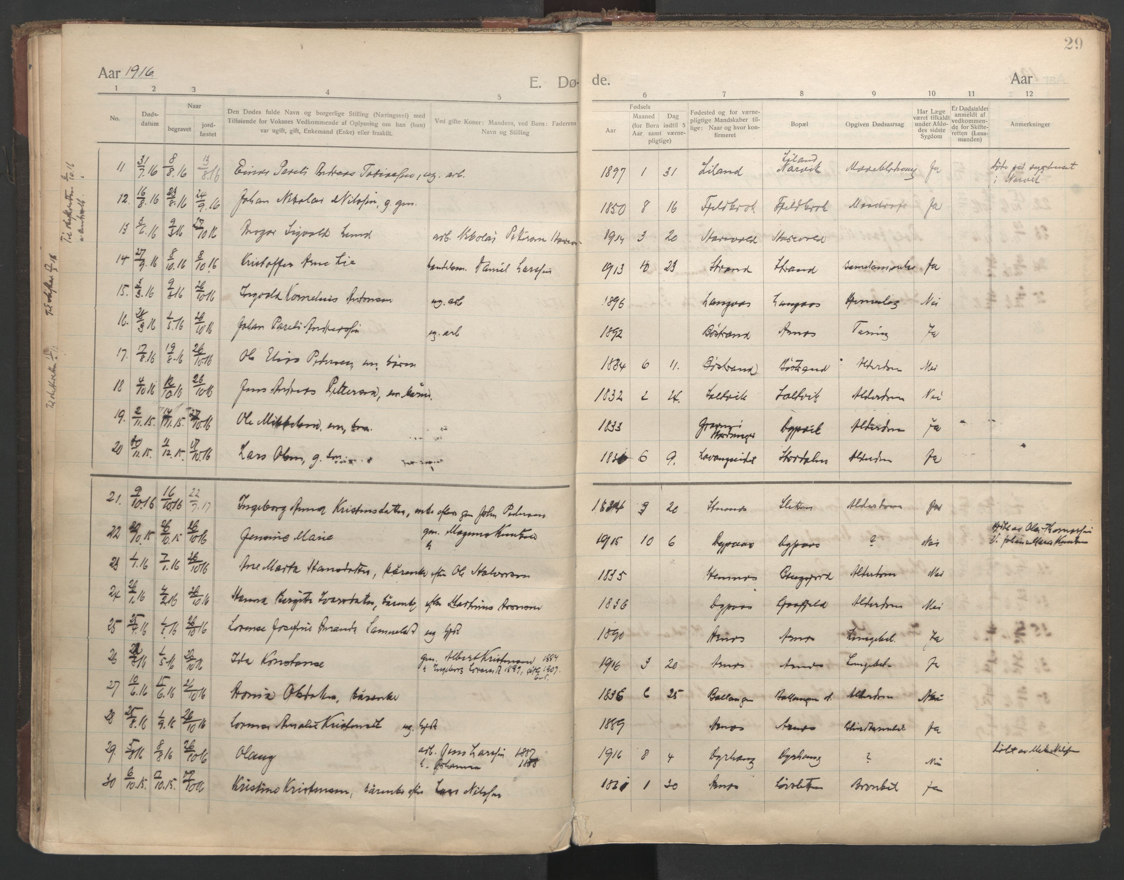 Ministerialprotokoller, klokkerbøker og fødselsregistre - Nordland, AV/SAT-A-1459/863/L0903: Parish register (official) no. 863A15, 1907-1937, p. 29