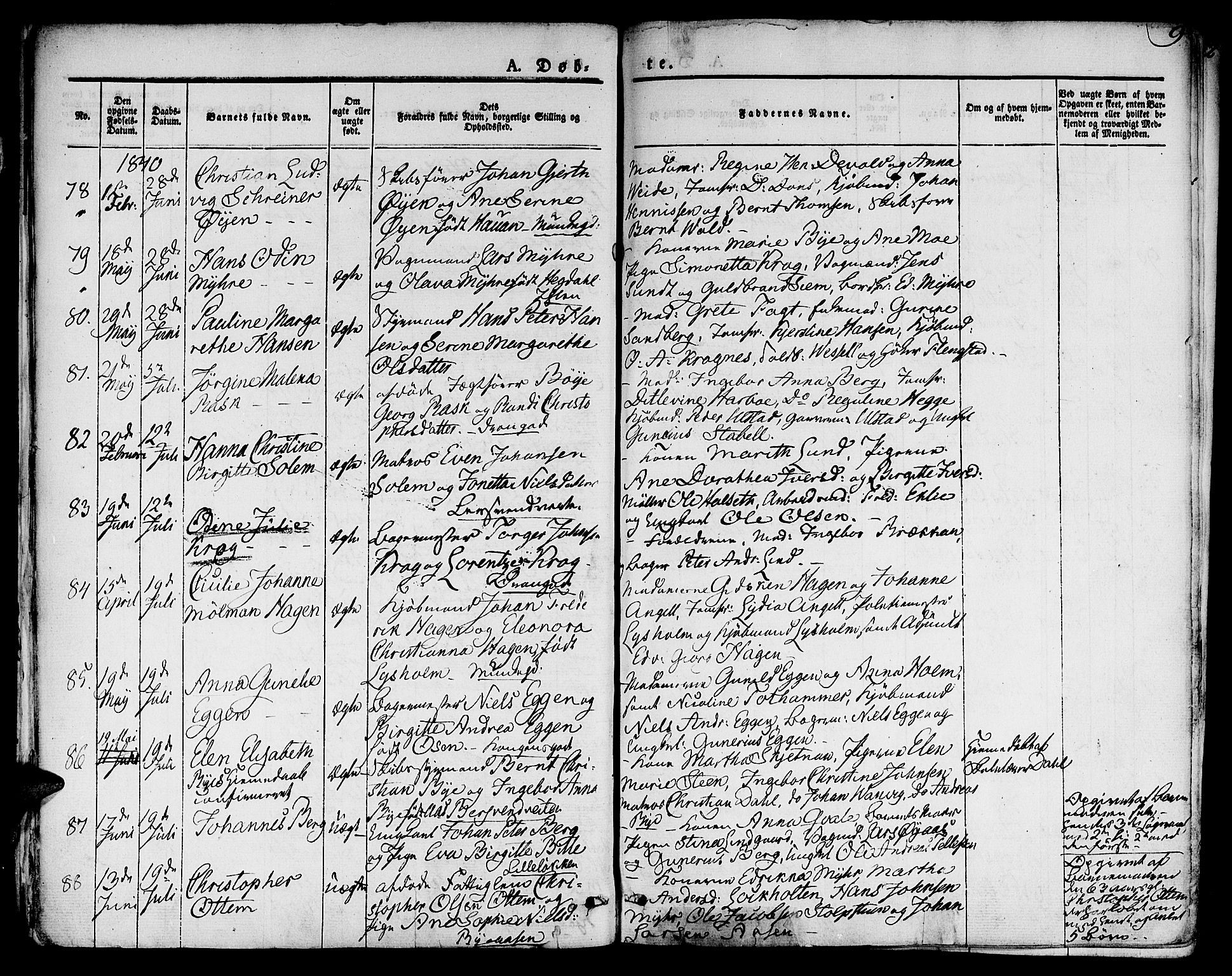 Ministerialprotokoller, klokkerbøker og fødselsregistre - Sør-Trøndelag, SAT/A-1456/601/L0048: Parish register (official) no. 601A16, 1840-1847, p. 9