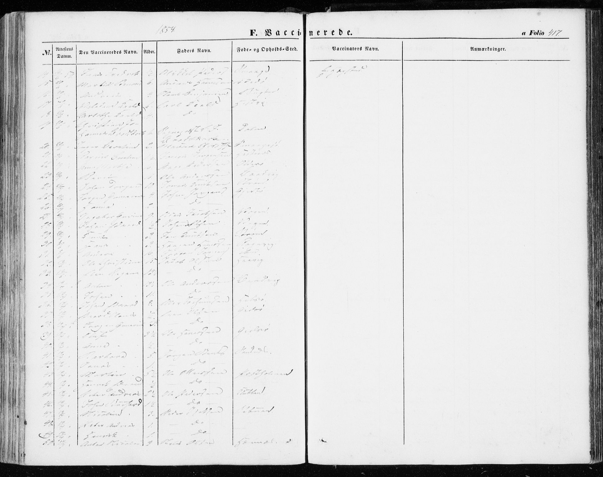 Ministerialprotokoller, klokkerbøker og fødselsregistre - Sør-Trøndelag, SAT/A-1456/634/L0530: Parish register (official) no. 634A06, 1852-1860, p. 417