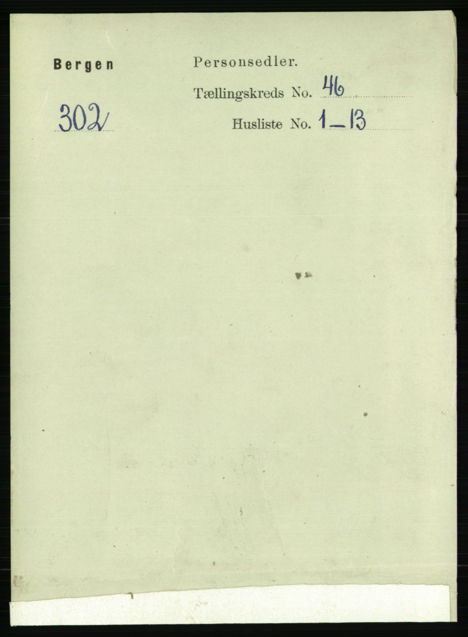 RA, 1891 Census for 1301 Bergen, 1891, p. 54237