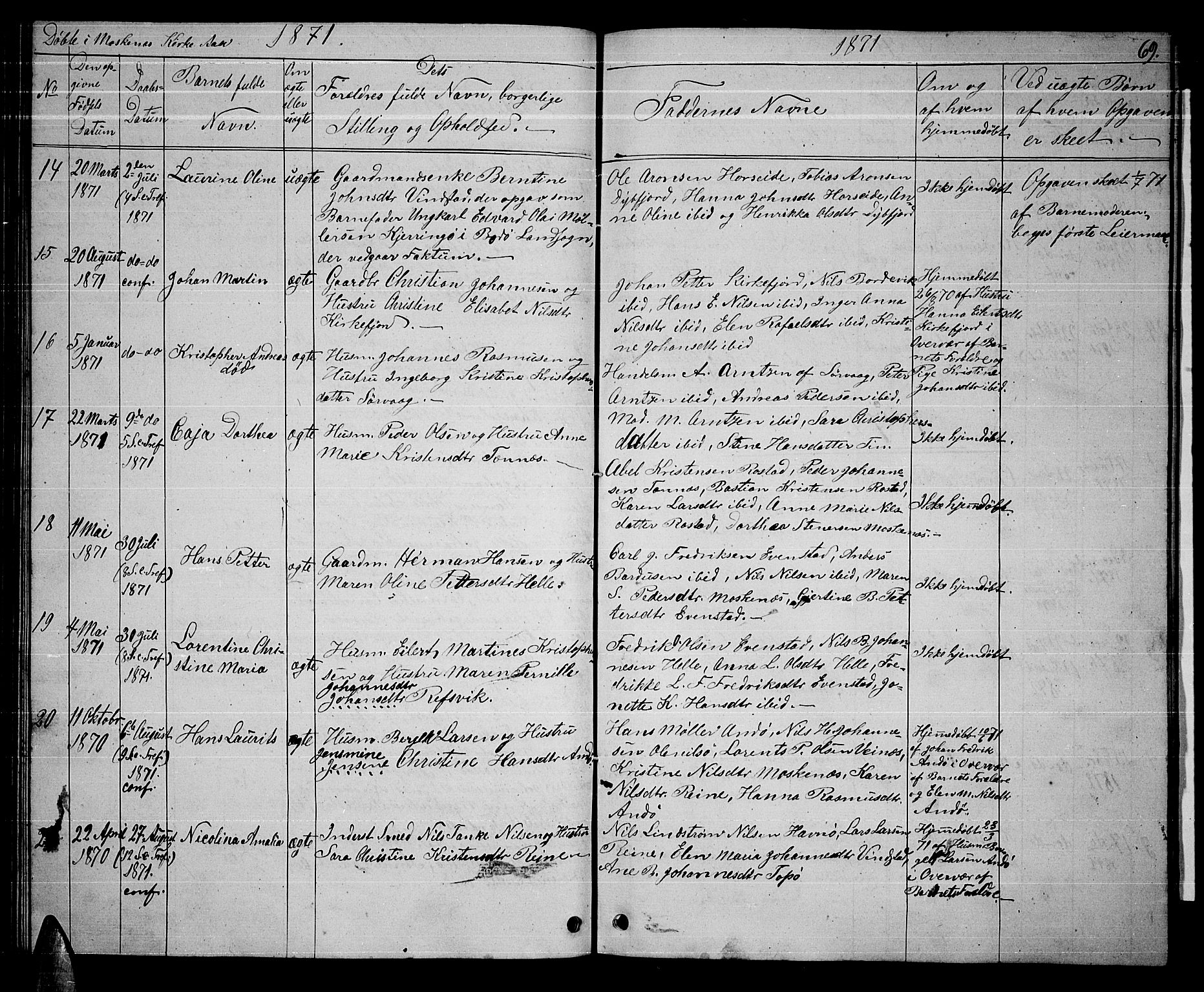 Ministerialprotokoller, klokkerbøker og fødselsregistre - Nordland, SAT/A-1459/886/L1224: Parish register (copy) no. 886C01, 1843-1873, p. 69