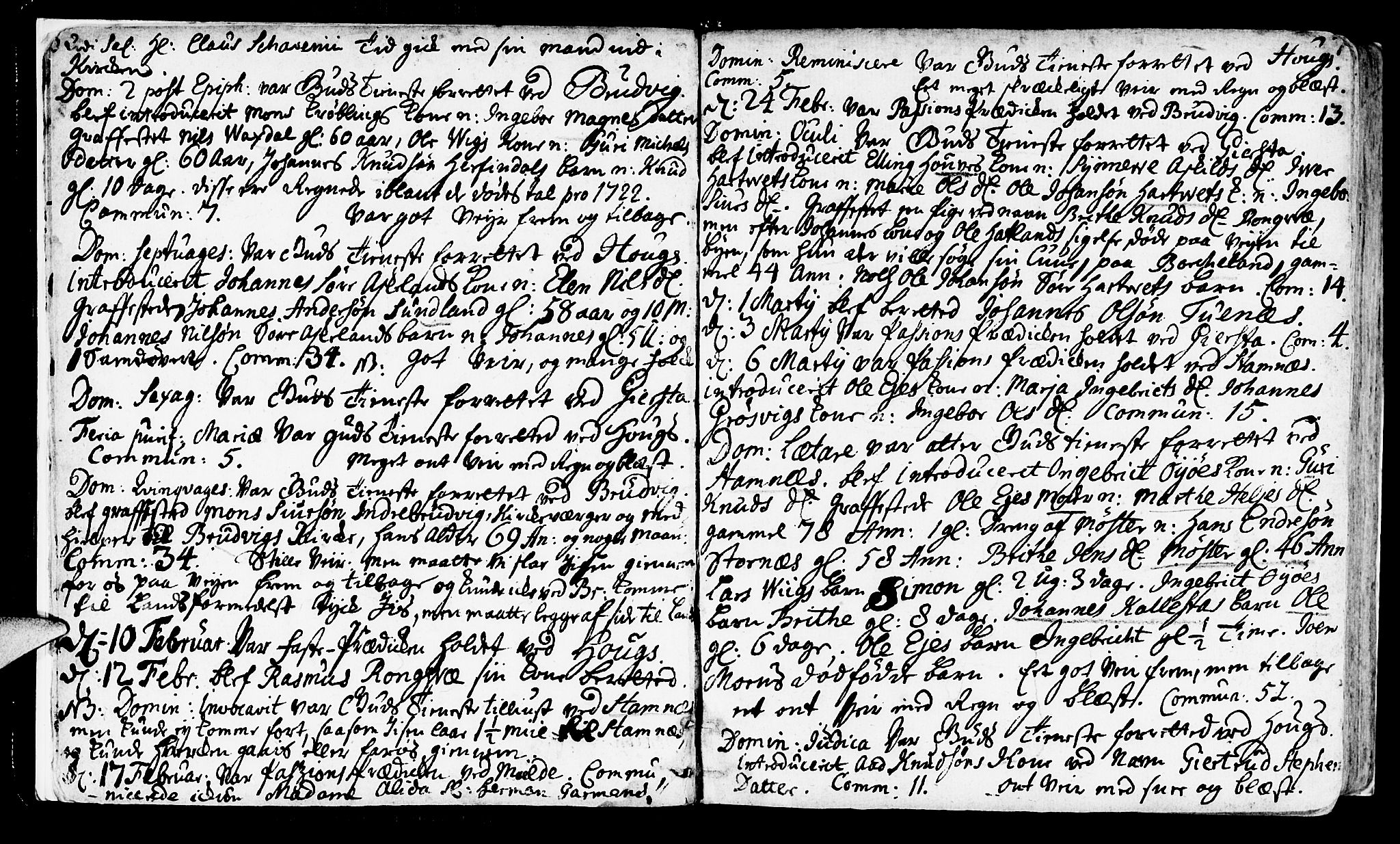 Haus sokneprestembete, SAB/A-75601/H/Haa: Parish register (official) no. A 4, 1723-1733, p. 6-7