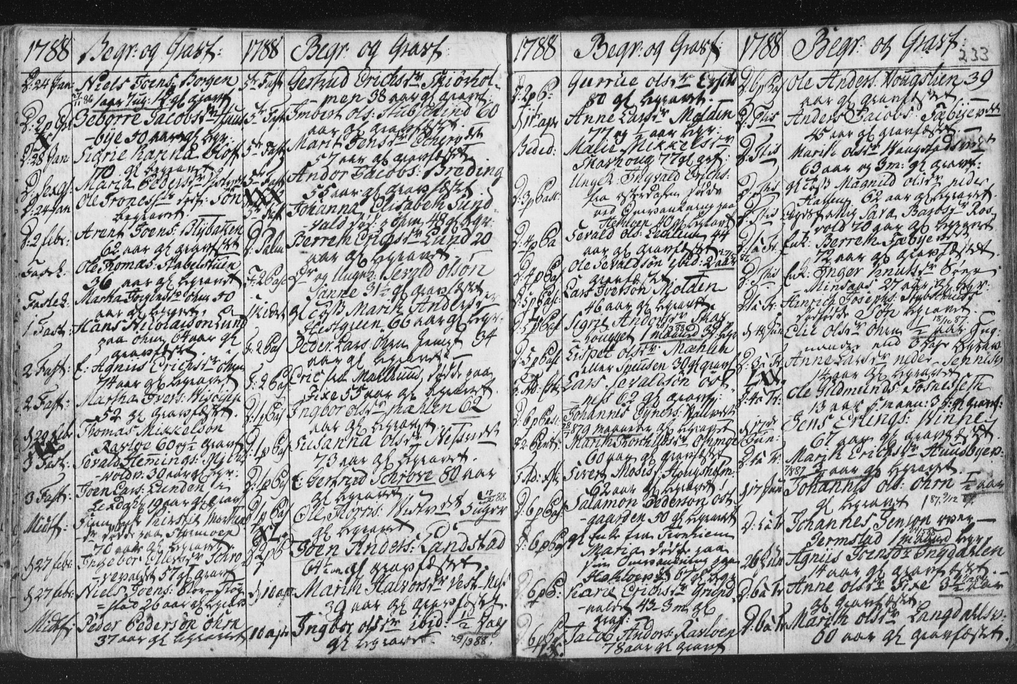 Ministerialprotokoller, klokkerbøker og fødselsregistre - Nord-Trøndelag, SAT/A-1458/723/L0232: Parish register (official) no. 723A03, 1781-1804, p. 233