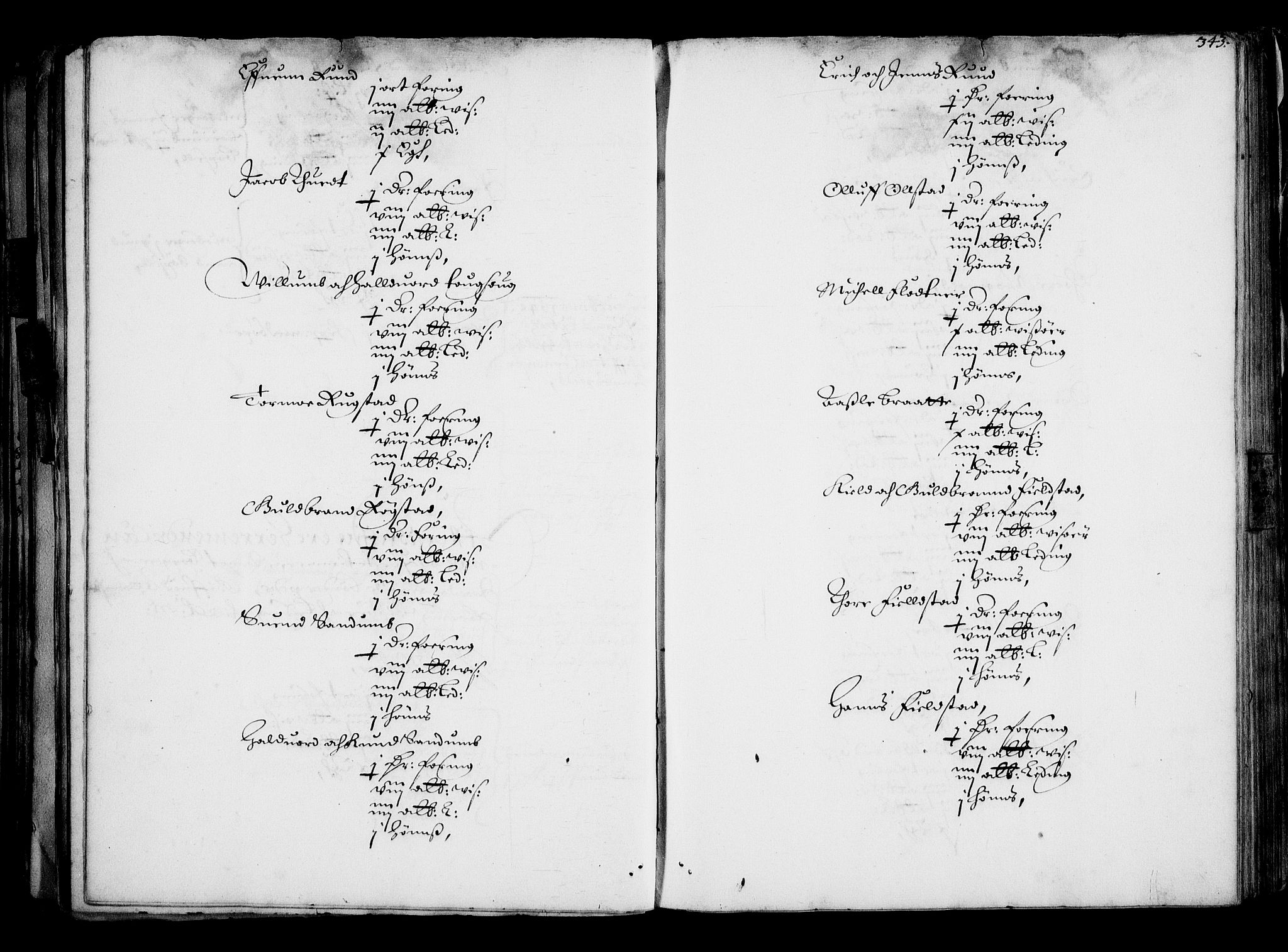 Rentekammeret inntil 1814, Realistisk ordnet avdeling, AV/RA-EA-4070/N/Na/L0001: [XI f]: Akershus stifts jordebok, 1652, p. 342b-343a