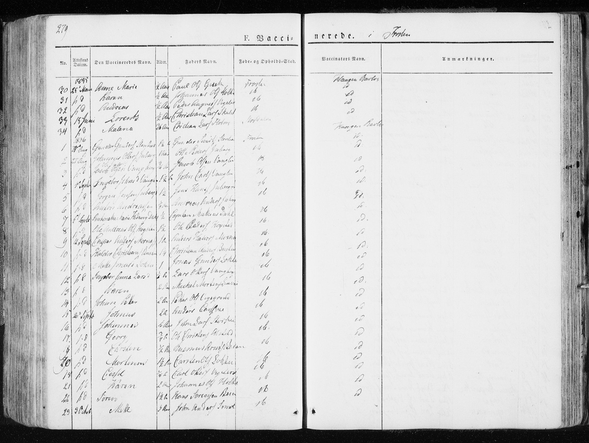 Ministerialprotokoller, klokkerbøker og fødselsregistre - Nord-Trøndelag, SAT/A-1458/713/L0114: Parish register (official) no. 713A05, 1827-1839, p. 279