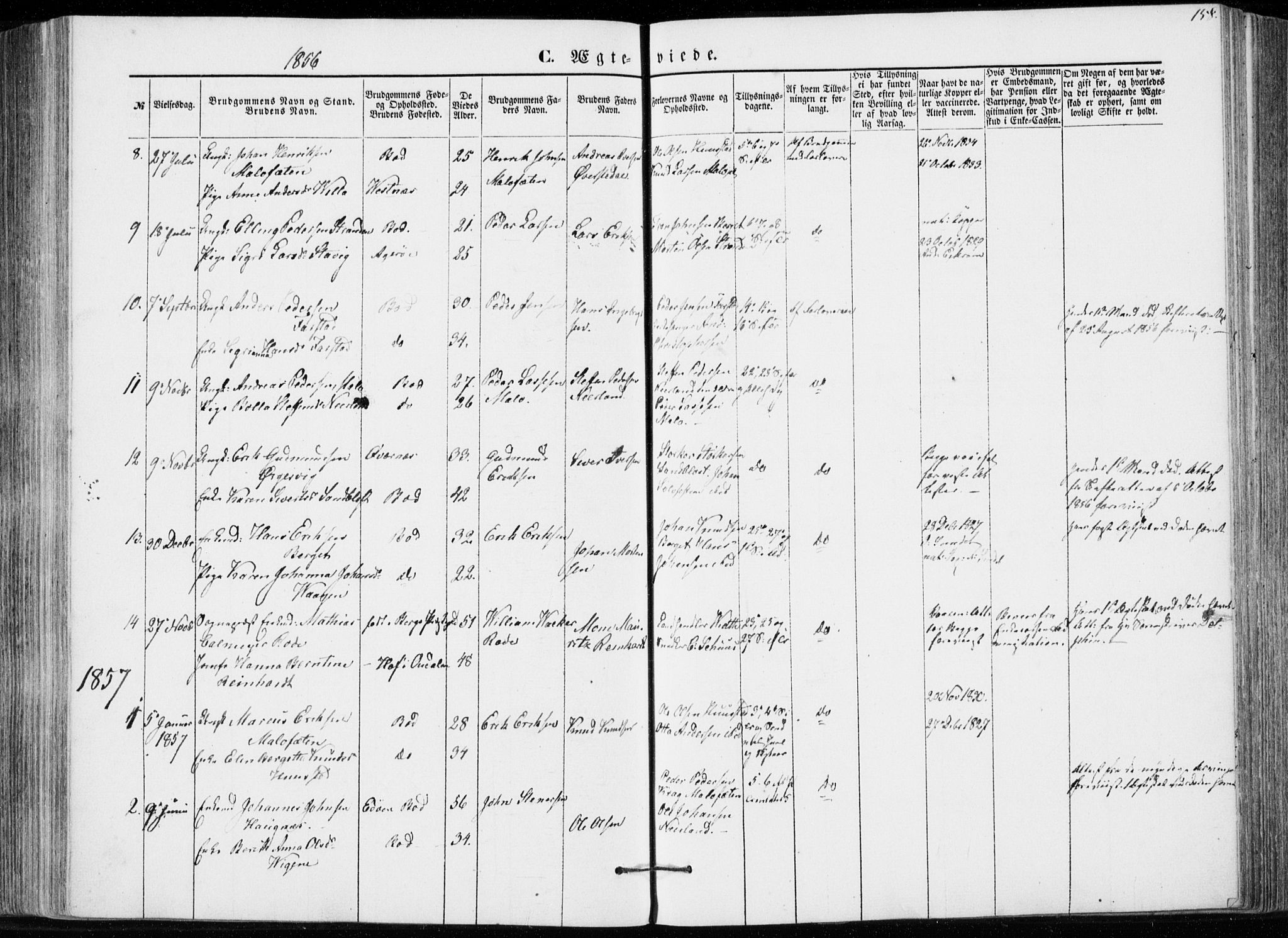 Ministerialprotokoller, klokkerbøker og fødselsregistre - Møre og Romsdal, AV/SAT-A-1454/566/L0767: Parish register (official) no. 566A06, 1852-1868, p. 158