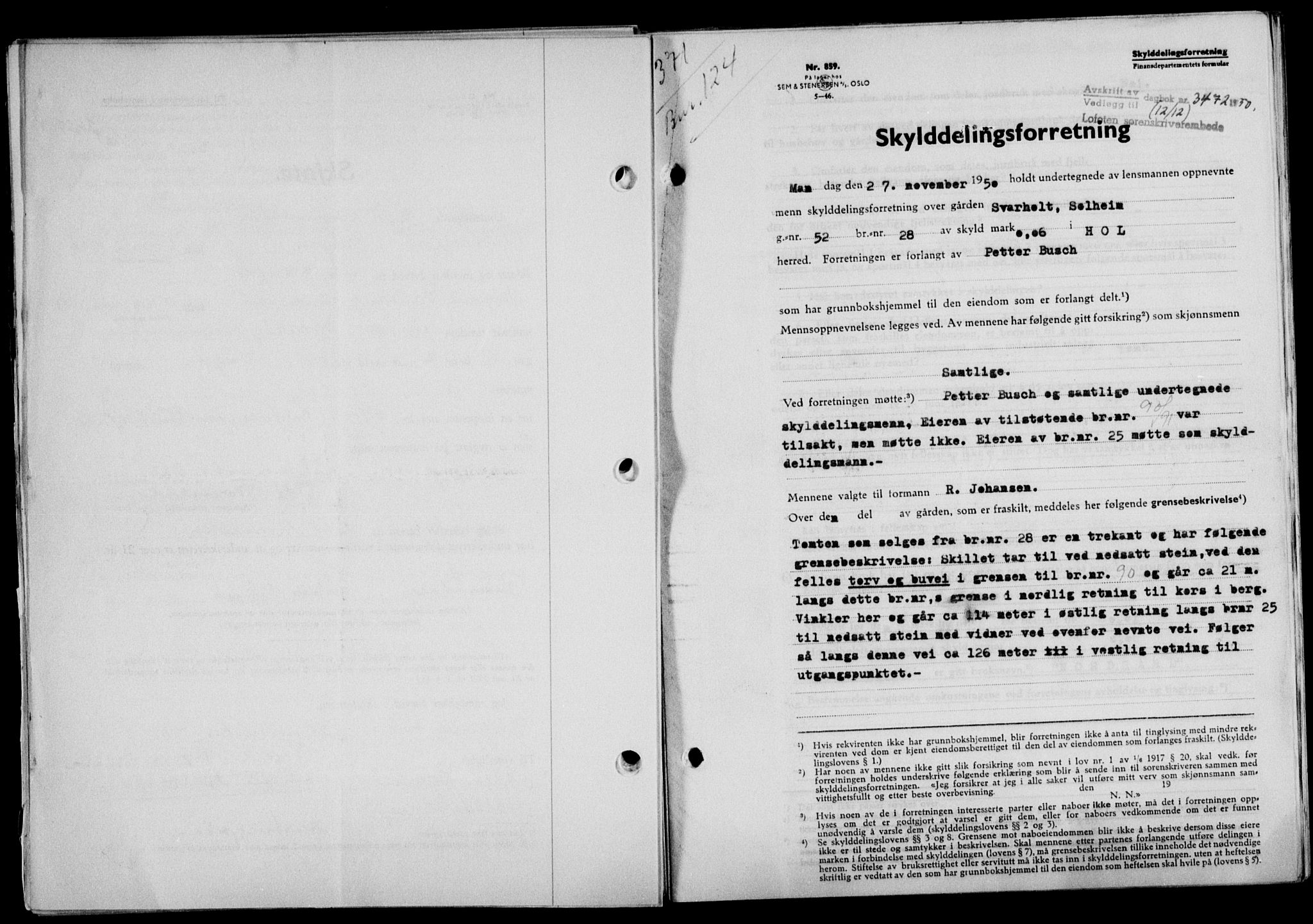Lofoten sorenskriveri, SAT/A-0017/1/2/2C/L0025a: Mortgage book no. 25a, 1950-1951, Diary no: : 3472/1950