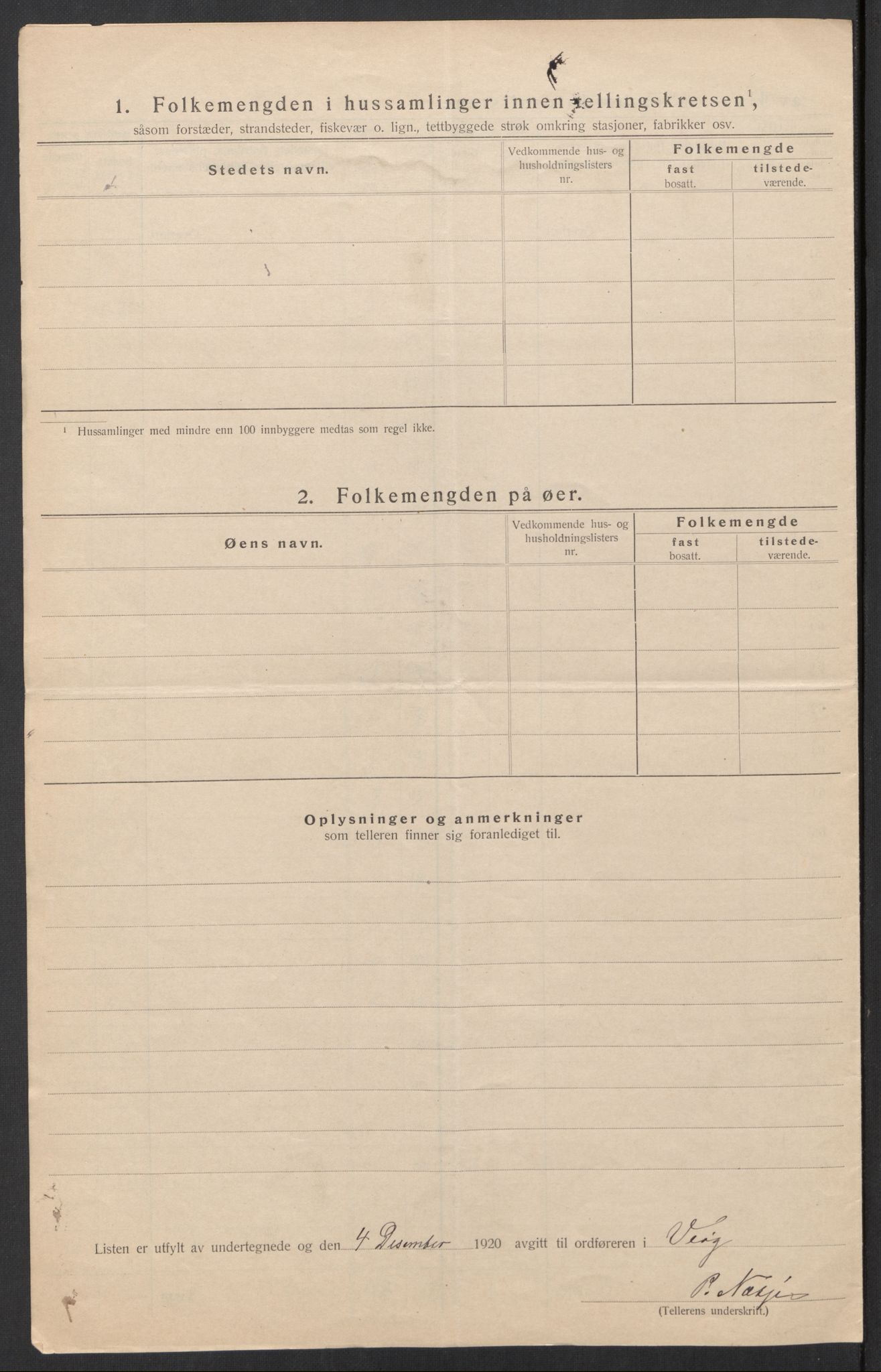 SAT, 1920 census for Veøy, 1920, p. 14