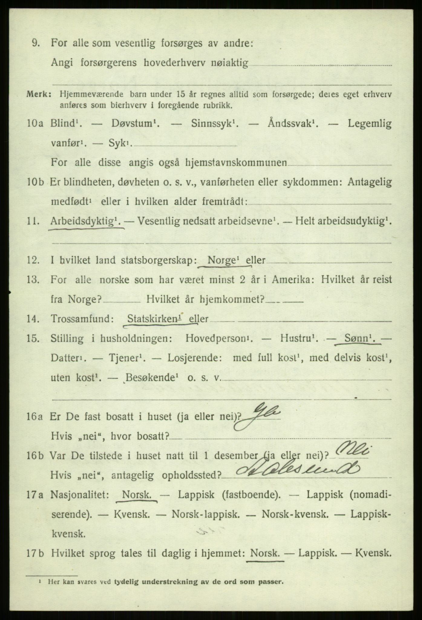 SATØ, 1920 census for Ibestad, 1920, p. 3124