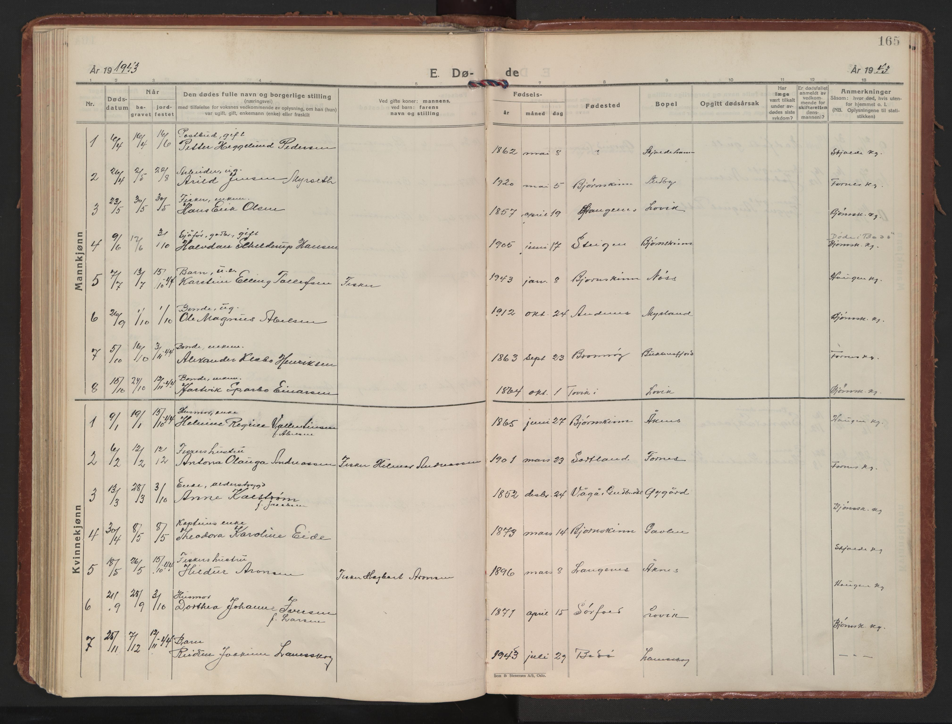 Ministerialprotokoller, klokkerbøker og fødselsregistre - Nordland, AV/SAT-A-1459/898/L1424: Parish register (official) no. 898A04, 1928-1946, p. 165