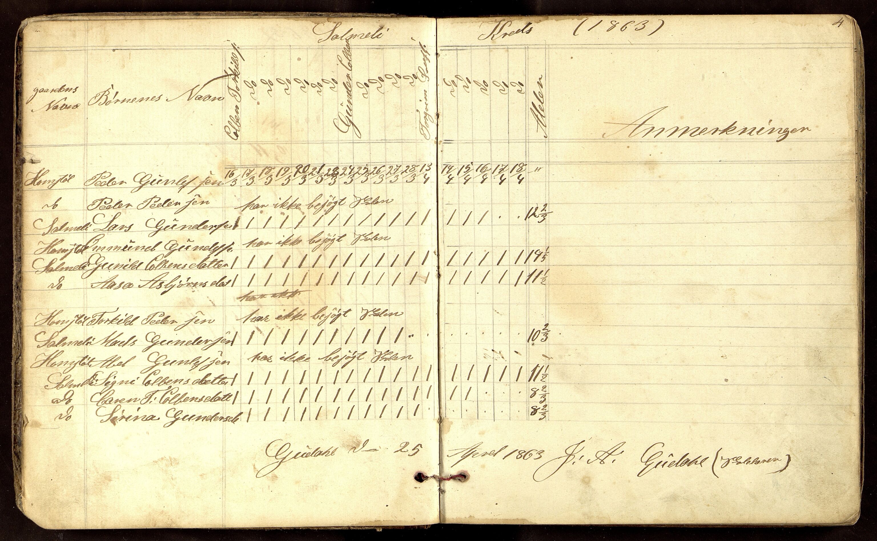 Sirdal kommune - Salmeli Krets, ARKSOR/1046SG554/I/L0001: Dagbok, 1863-1889