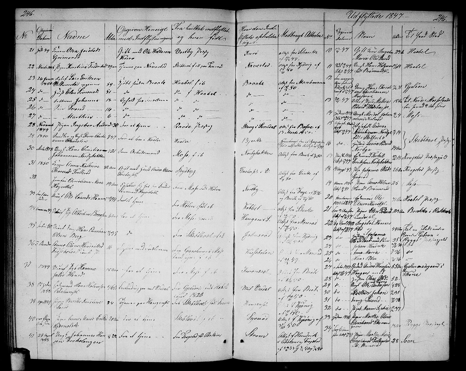 Våler prestekontor Kirkebøker, AV/SAO-A-11083/G/Ga/L0002: Parish register (copy) no. I 2, 1839-1860, p. 246