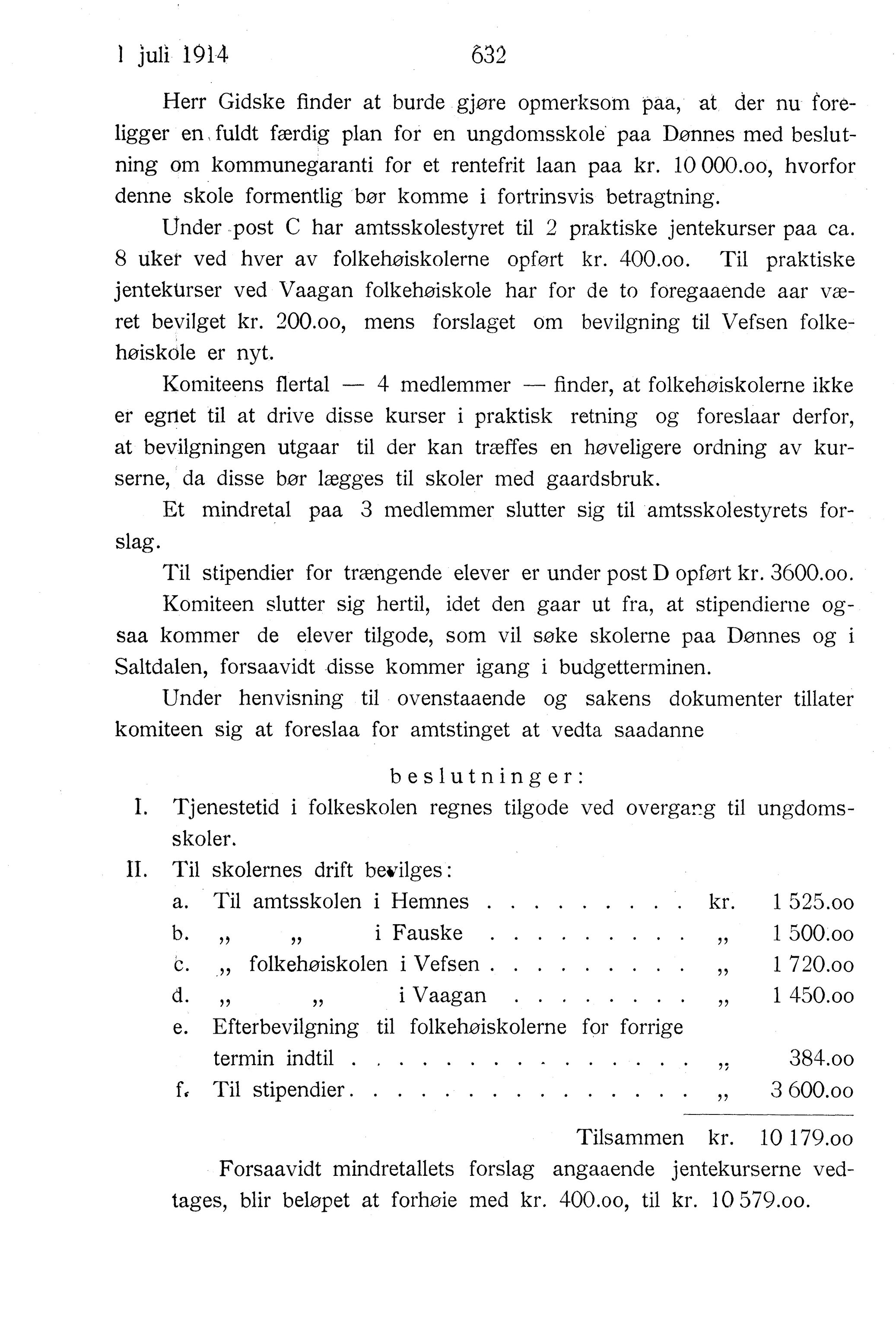 Nordland Fylkeskommune. Fylkestinget, AIN/NFK-17/176/A/Ac/L0037: Fylkestingsforhandlinger 1914, 1914