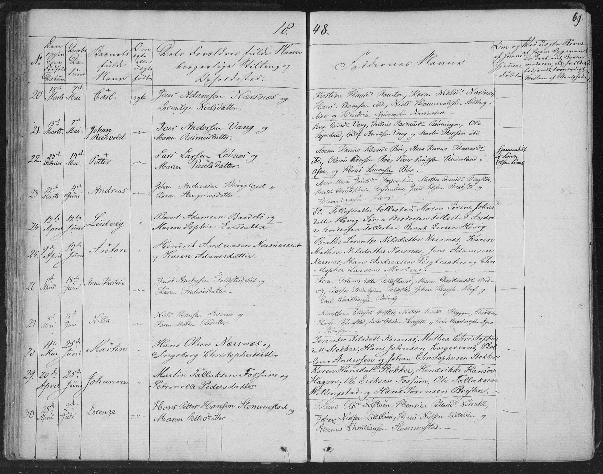 Røyken kirkebøker, AV/SAKO-A-241/F/Fa/L0005: Parish register (official) no. 5, 1833-1856, p. 69