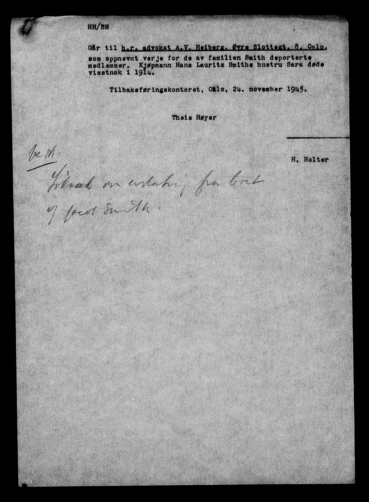 Justisdepartementet, Tilbakeføringskontoret for inndratte formuer, RA/S-1564/H/Hc/Hcc/L0981: --, 1945-1947, p. 657